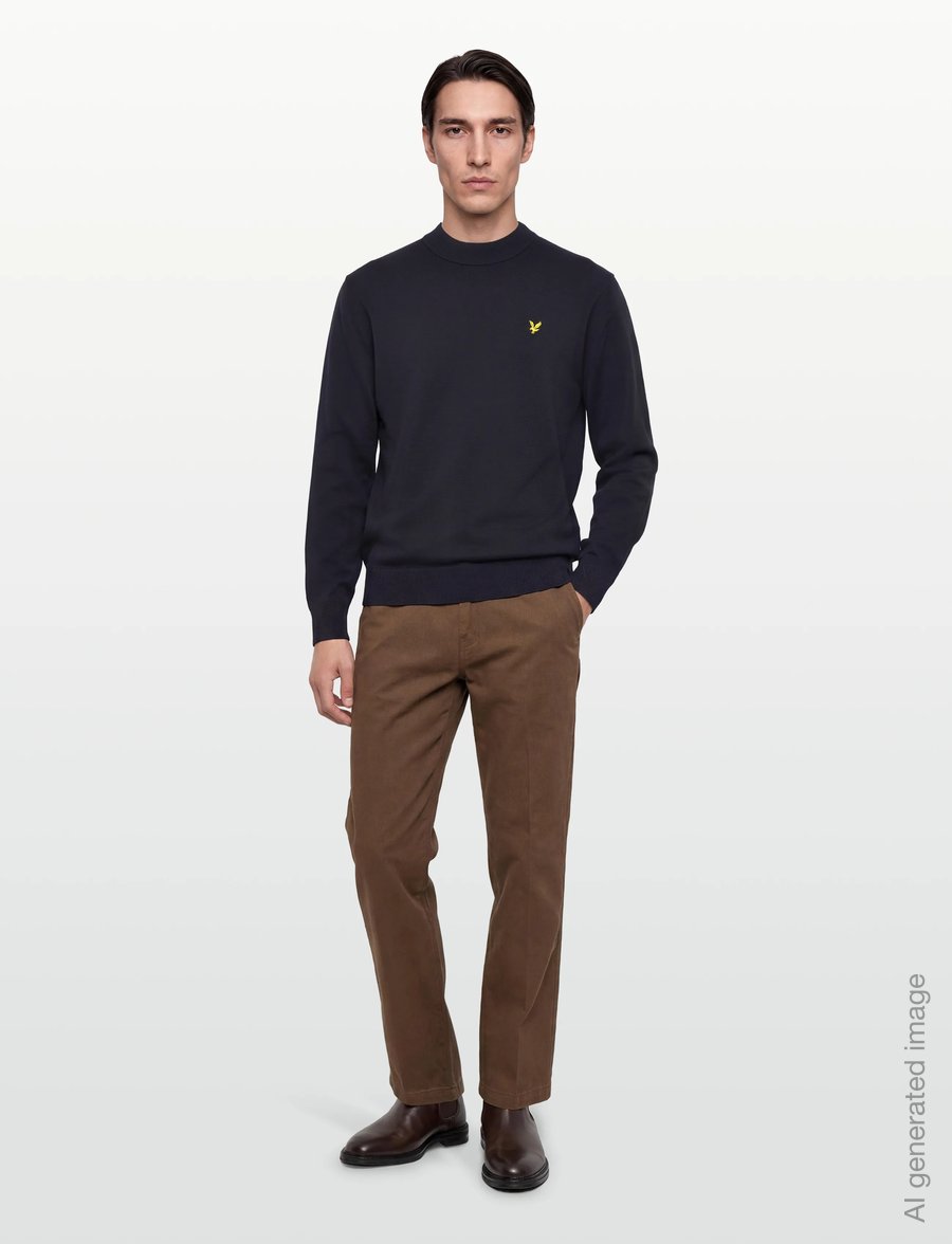 Lyle & Scott - Relaxed Mock Neck Jumper - rundhalsad - z271 dark navy - 0