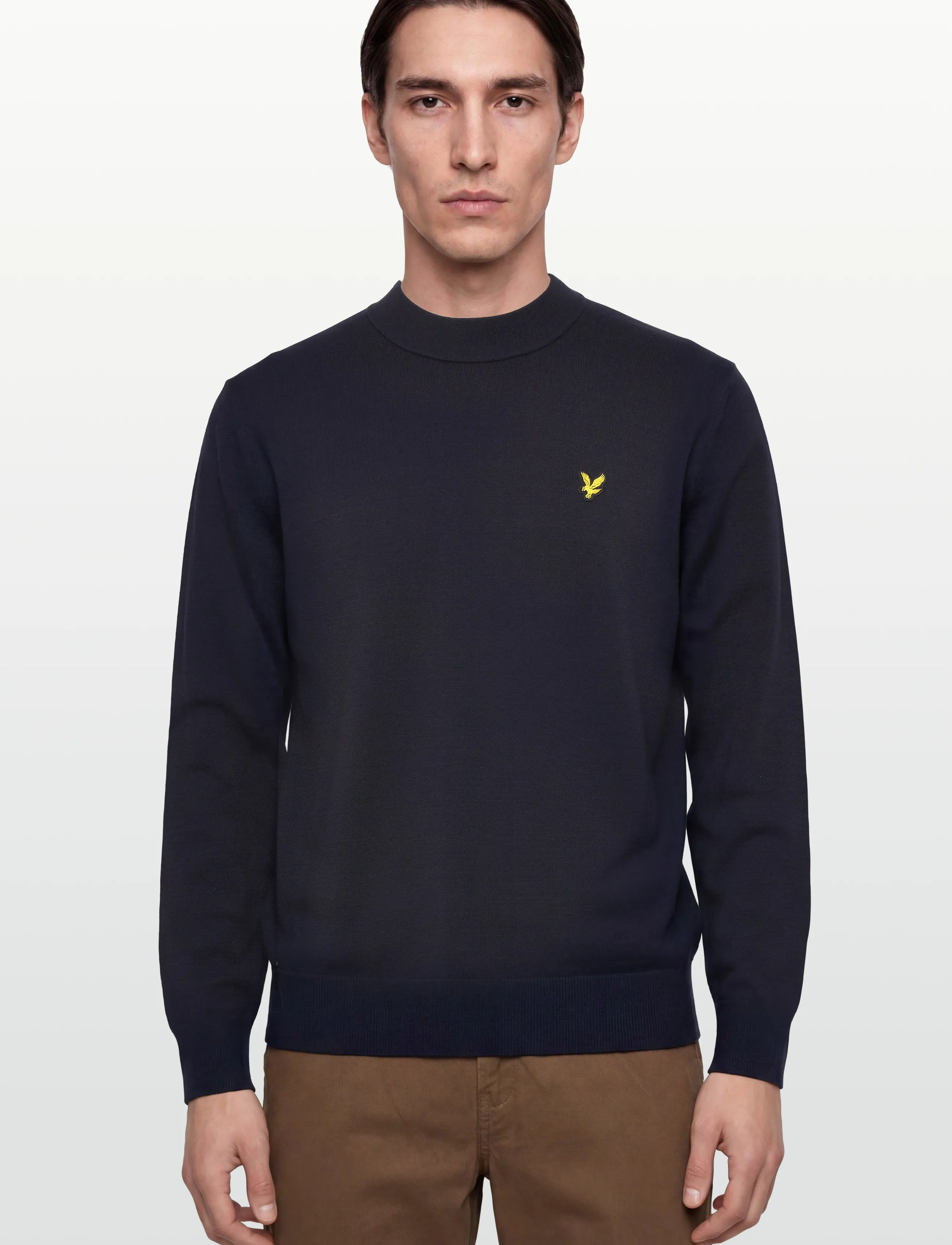 Lyle & Scott Relaxed Mock Neck Jumper stickade tröjor herr – bild 2