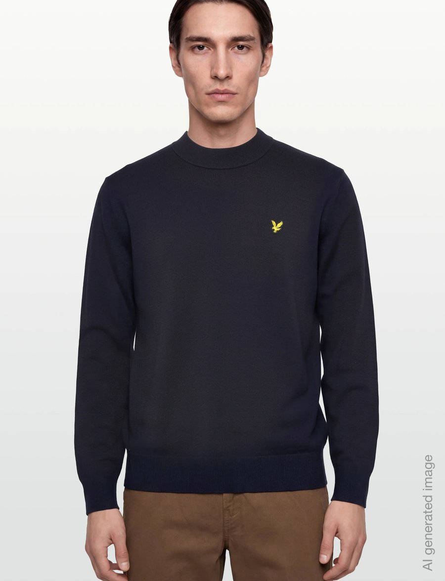 Lyle & Scott - Relaxed Mock Neck Jumper - rundhalsad - z271 dark navy - 3