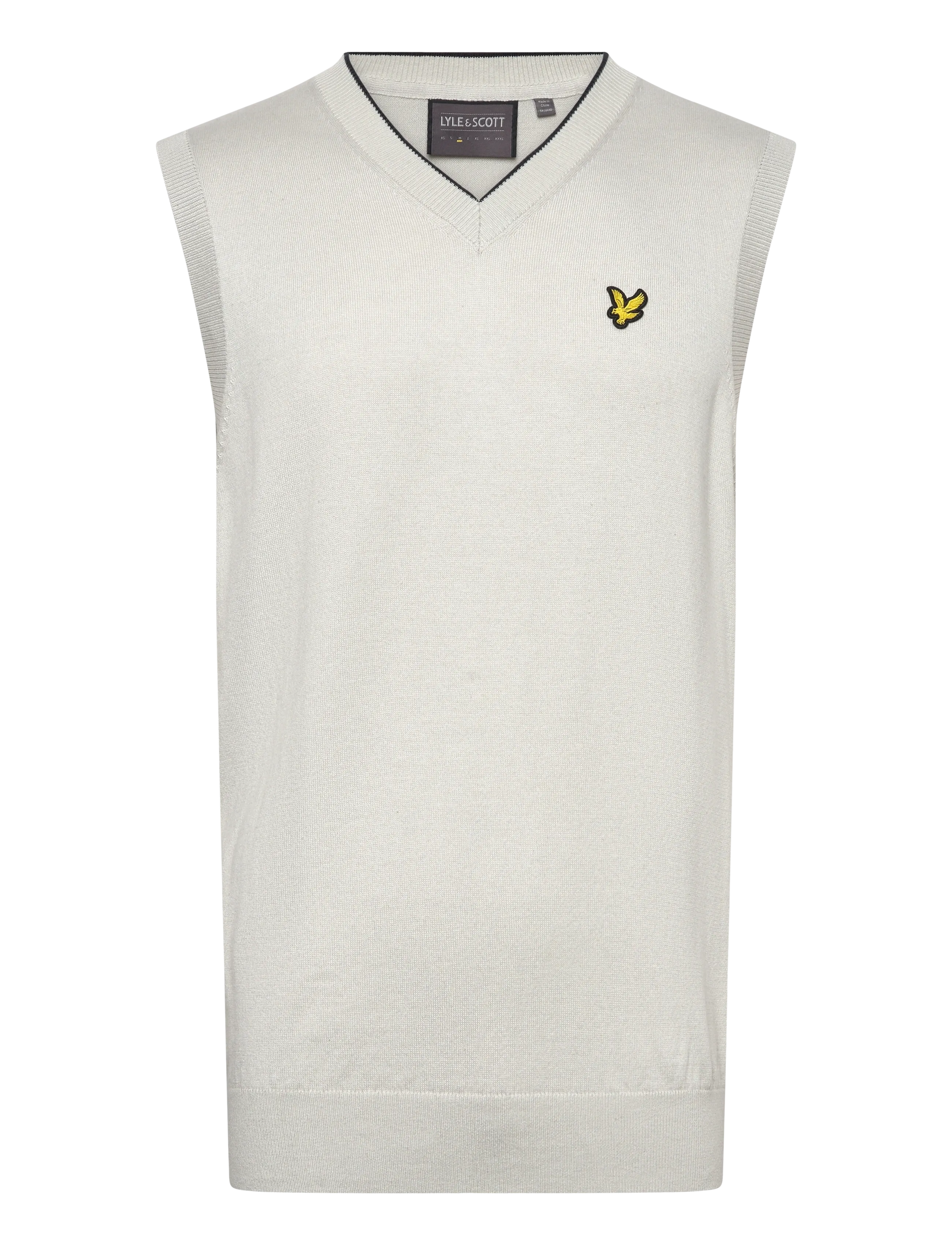 Lyle & Scott Golf V Neck Light Weight Vest - Kootud vestid - W351 CLOUD / cream
