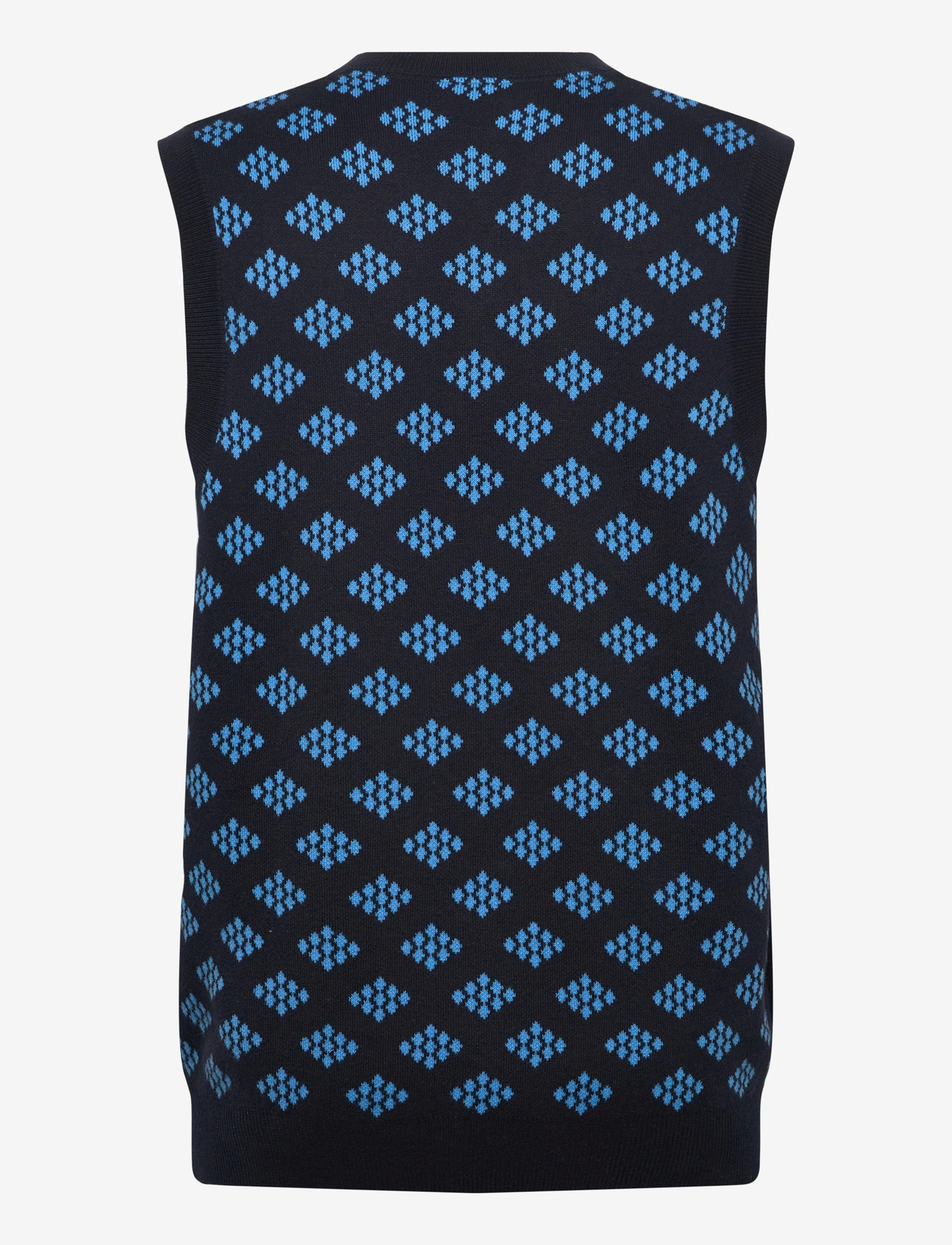 Lyle & Scott - Golf V Neck Cotton Argyle Vest - kootud vestid - z271 dark navy - 1