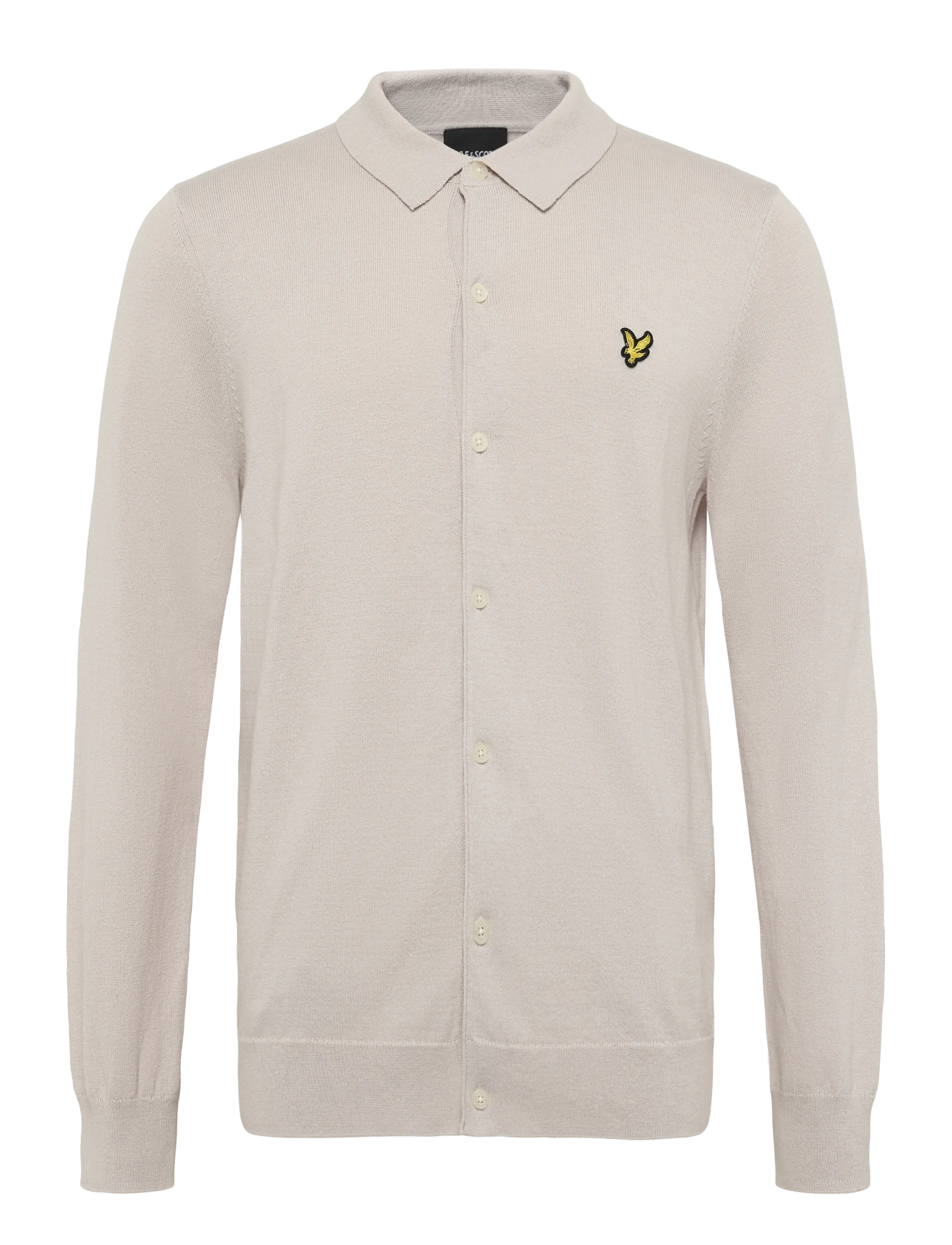 Lyle & Scott Cotton Merino Knitted Shirt - Lyle & Scott - COVE / cream