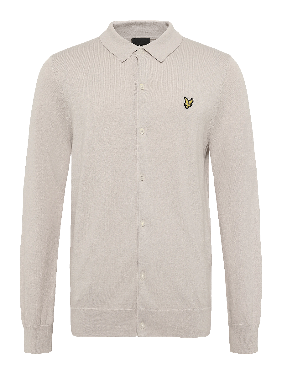 Lyle & Scott - Cotton Merino Knitted Shirt - cardigans - cove - 0