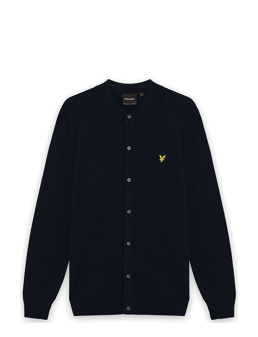 Lyle & Scott - Cotton Merino Knitted Shirt - dark navy - 0
