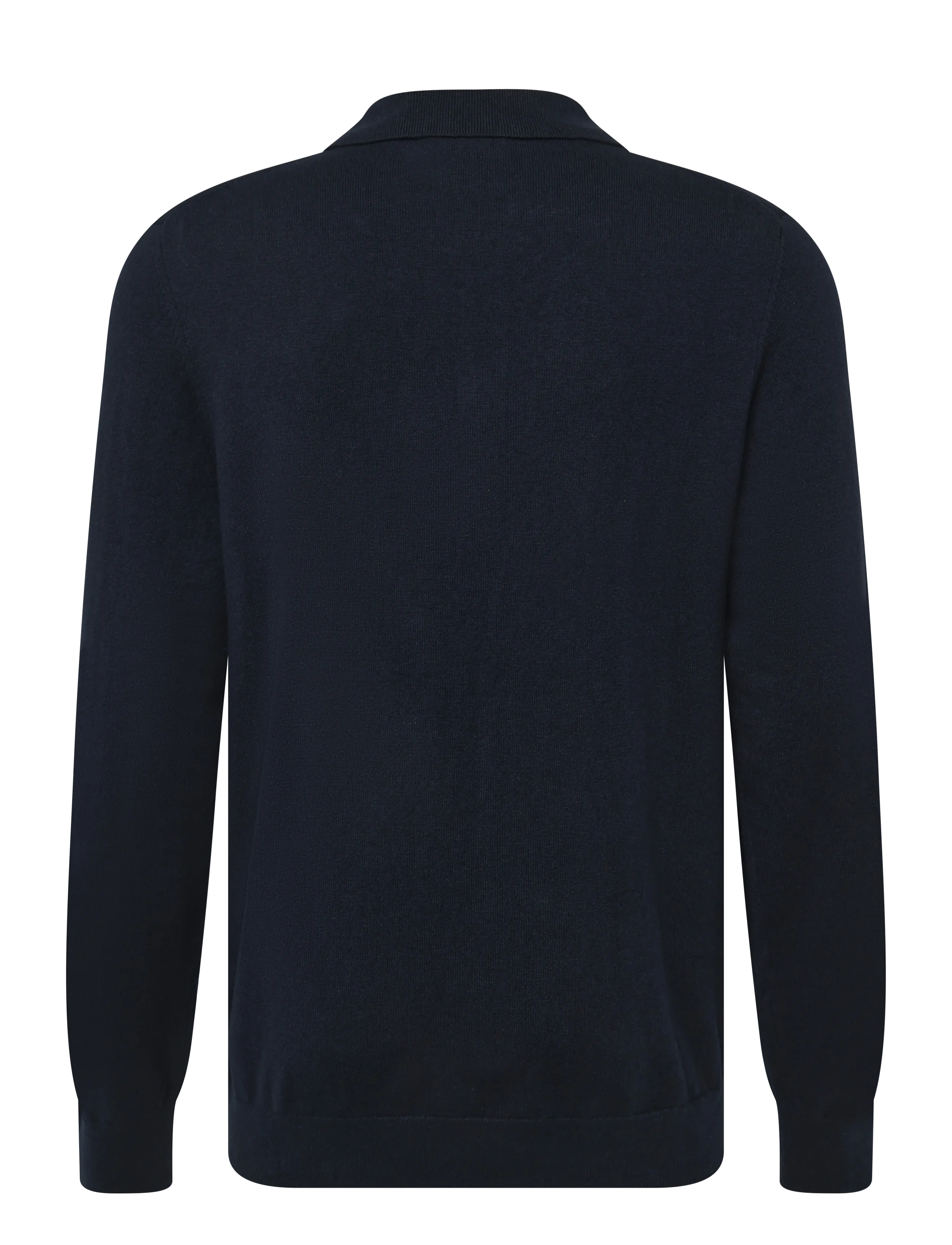 Lyle & Scott - Cotton Merino Knitted Shirt - koftor - dark navy - 1