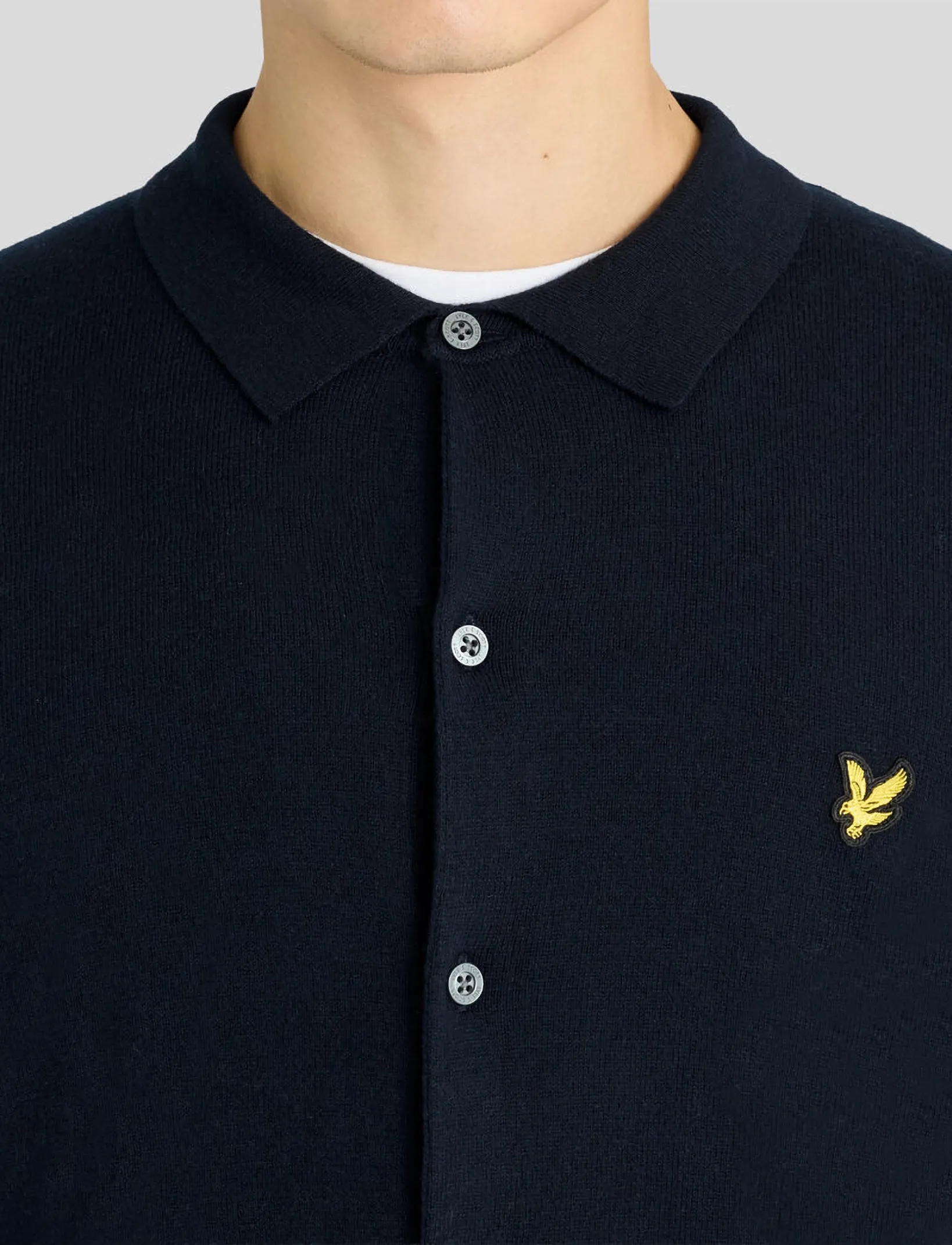 Lyle & Scott - Cotton Merino Knitted Shirt - herbstliche kleidung - dark navy - 5