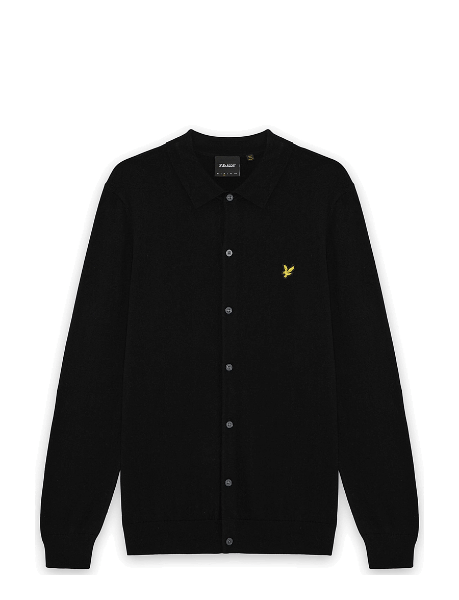 Lyle & Scott - Cotton Merino Knitted Shirt - jet black - 0