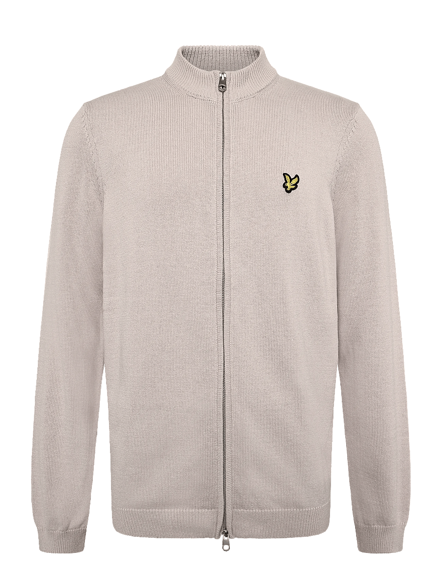 Lyle & Scott - Relaxed Cotton Merino Full Zip Jumper - full zip tröjor - cove - 0