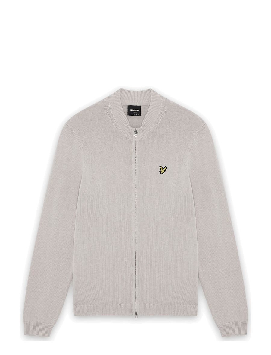 Lyle & Scott - Relaxed Cotton Merino Full Zip Jumper - pullover mit durchgehendem reißverschluss - cove - 0