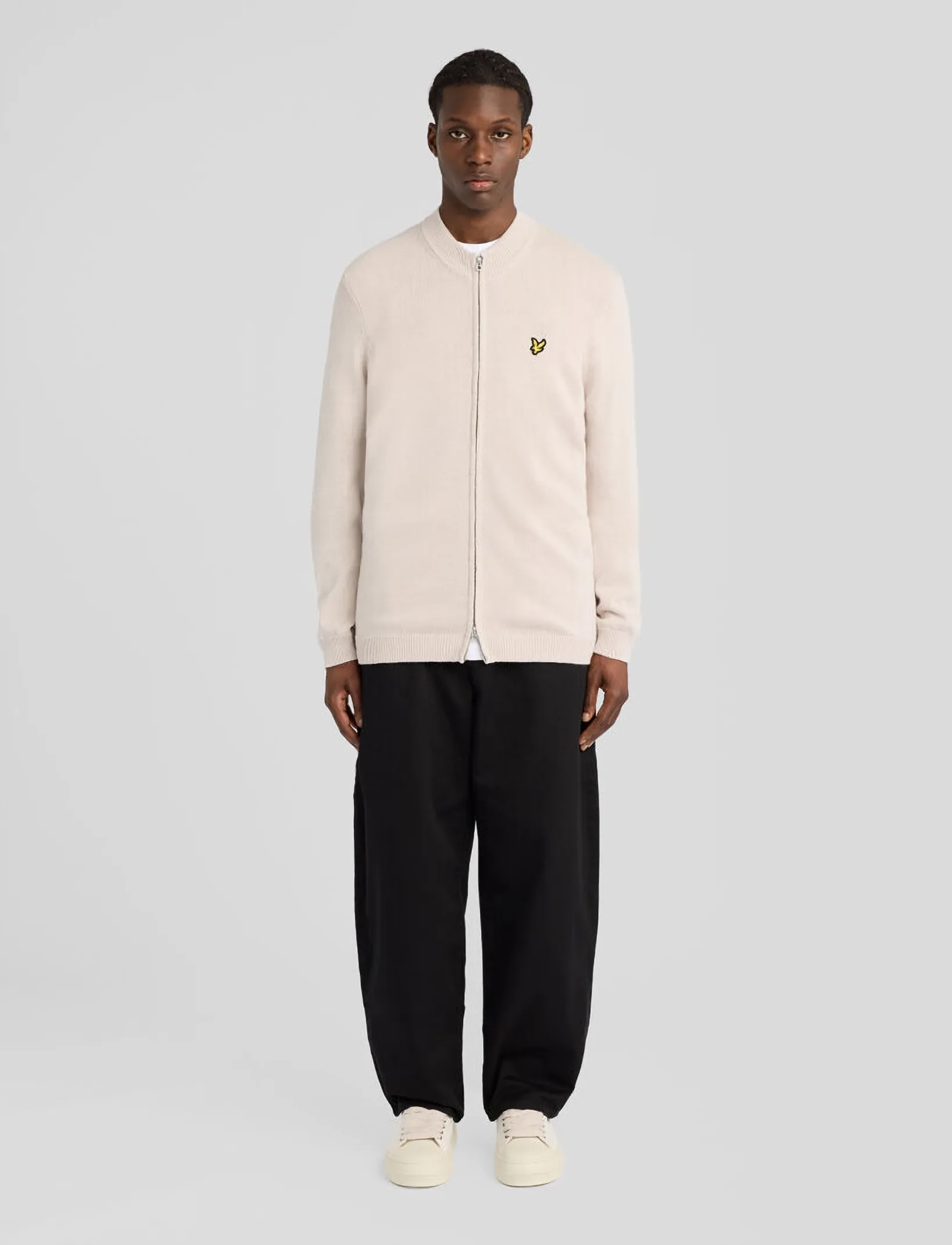 Lyle & Scott - Relaxed Cotton Merino Full Zip Jumper - full zip tröjor - cove - 4