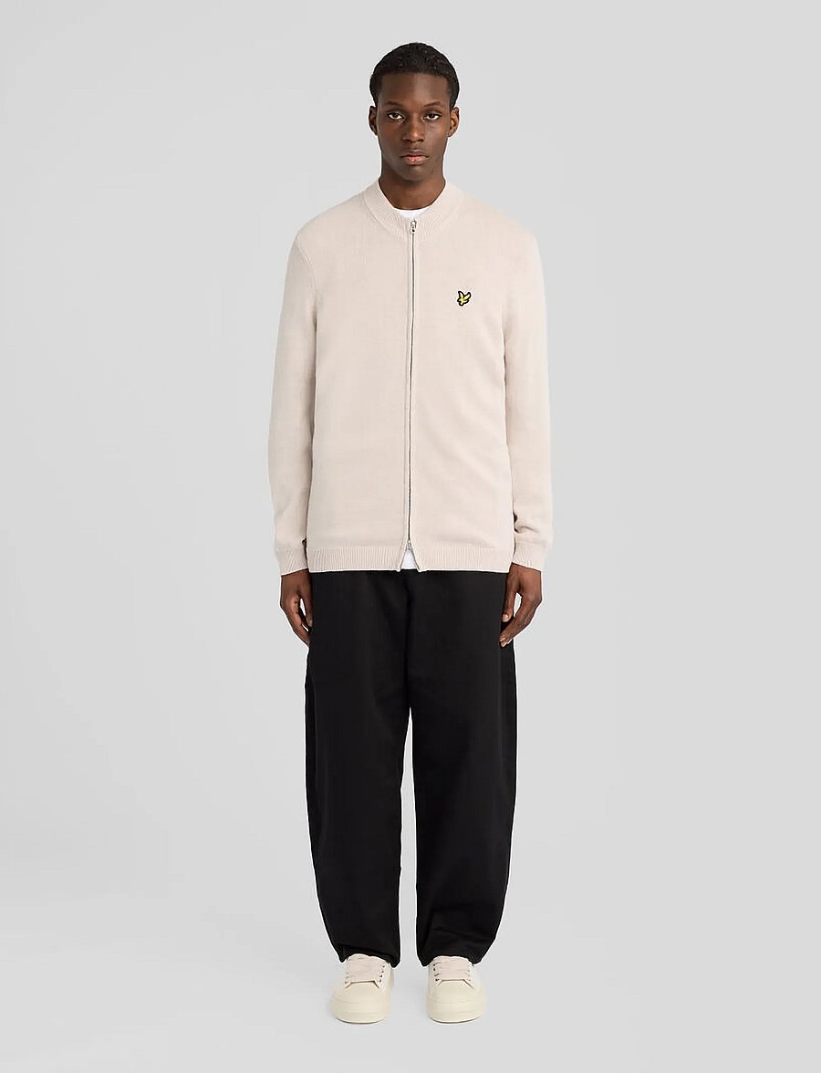 Lyle & Scott - Relaxed Cotton Merino Full Zip Jumper - full zip tröjor - cove - 4