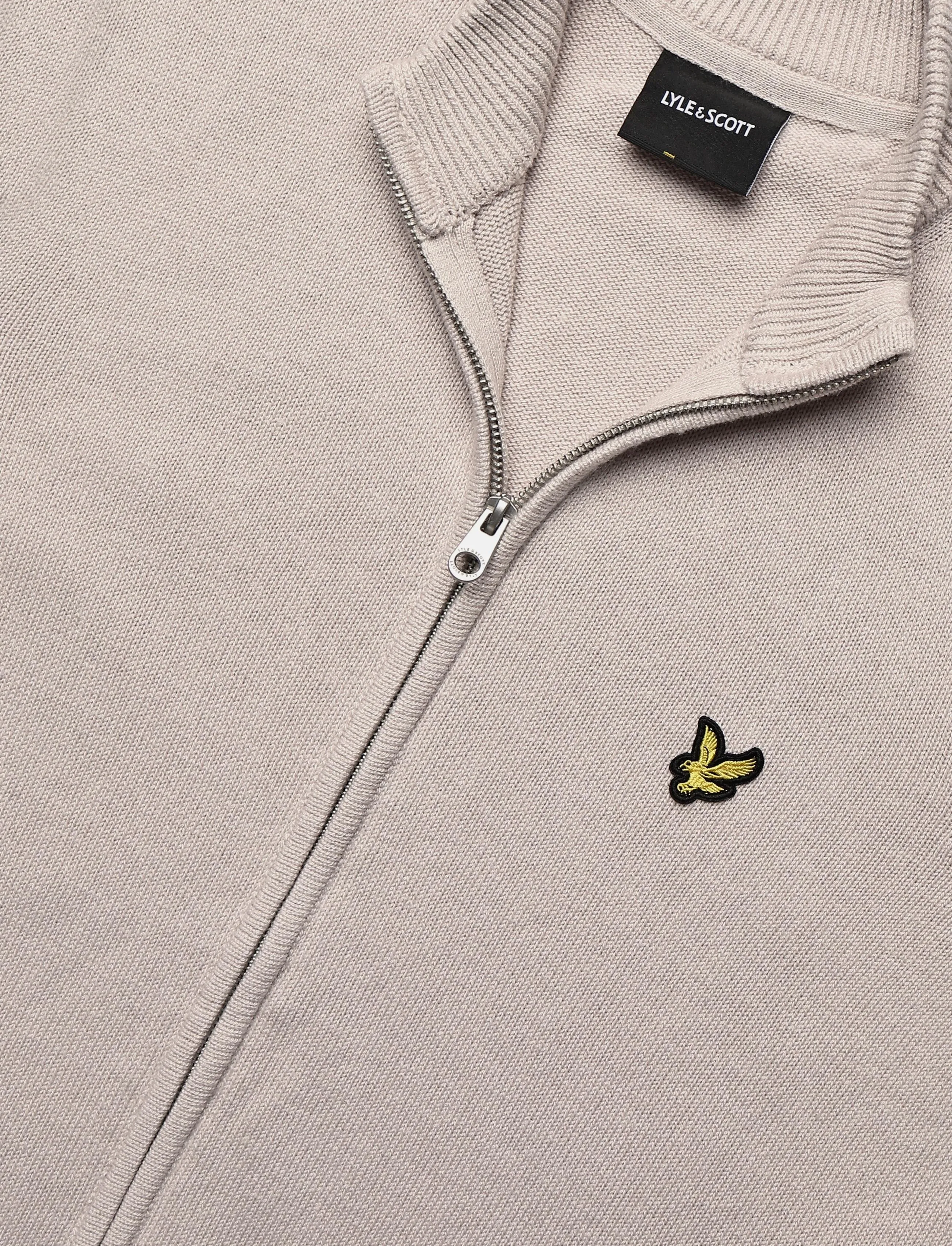 Lyle & Scott - Relaxed Cotton Merino Full Zip Jumper - full zip tröjor - cove - 2