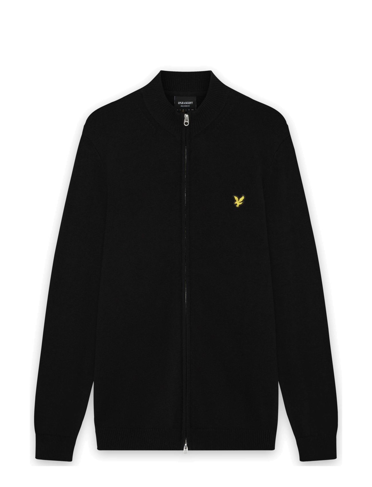 Lyle & Scott Relaxed Cotton Merino Full Zip Jumper - Full zip jumpers - JET BLACK / black