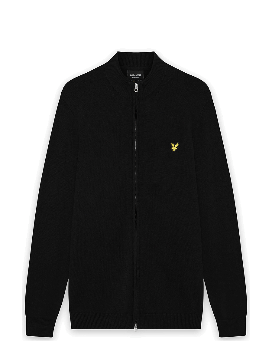 Lyle & Scott - Relaxed Cotton Merino Full Zip Jumper - jet black - 0