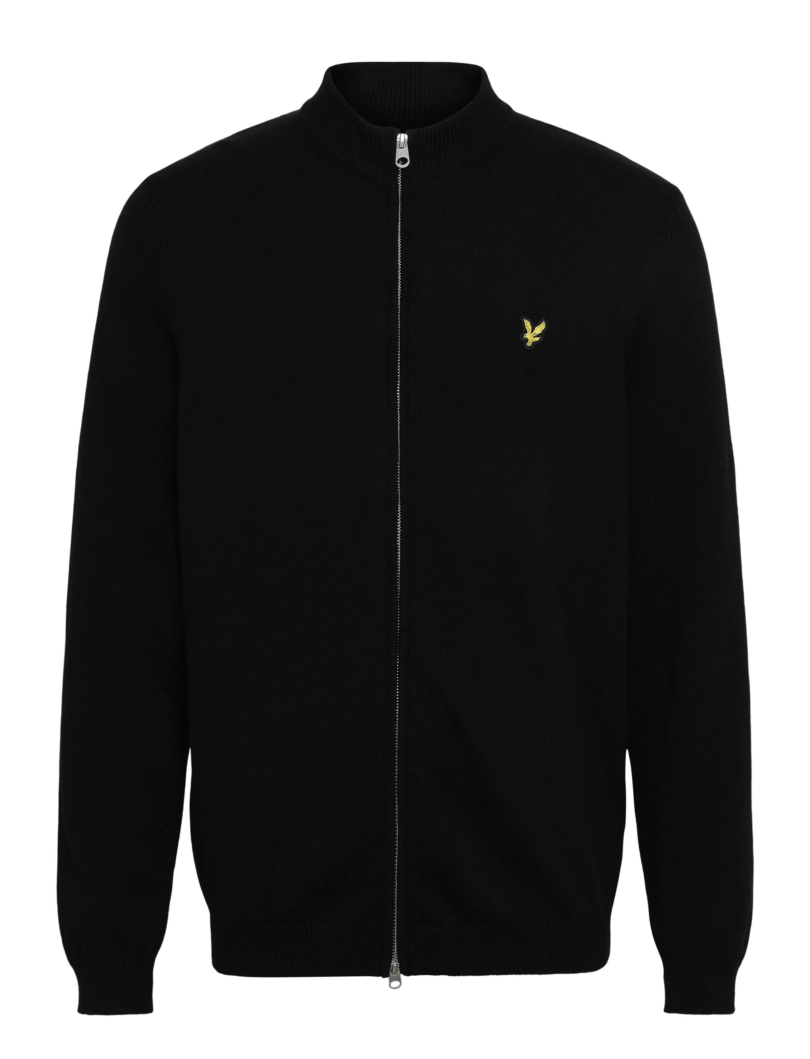 Lyle & Scott Relaxed Cotton Merino Full Zip Jumper - Full Zip tröjor - JET BLACK / black