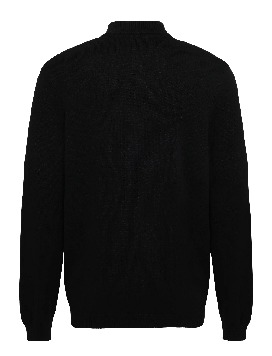 Lyle & Scott - Relaxed Cotton Merino Full Zip Jumper - pullover mit durchgehendem reißverschluss - jet black - 1