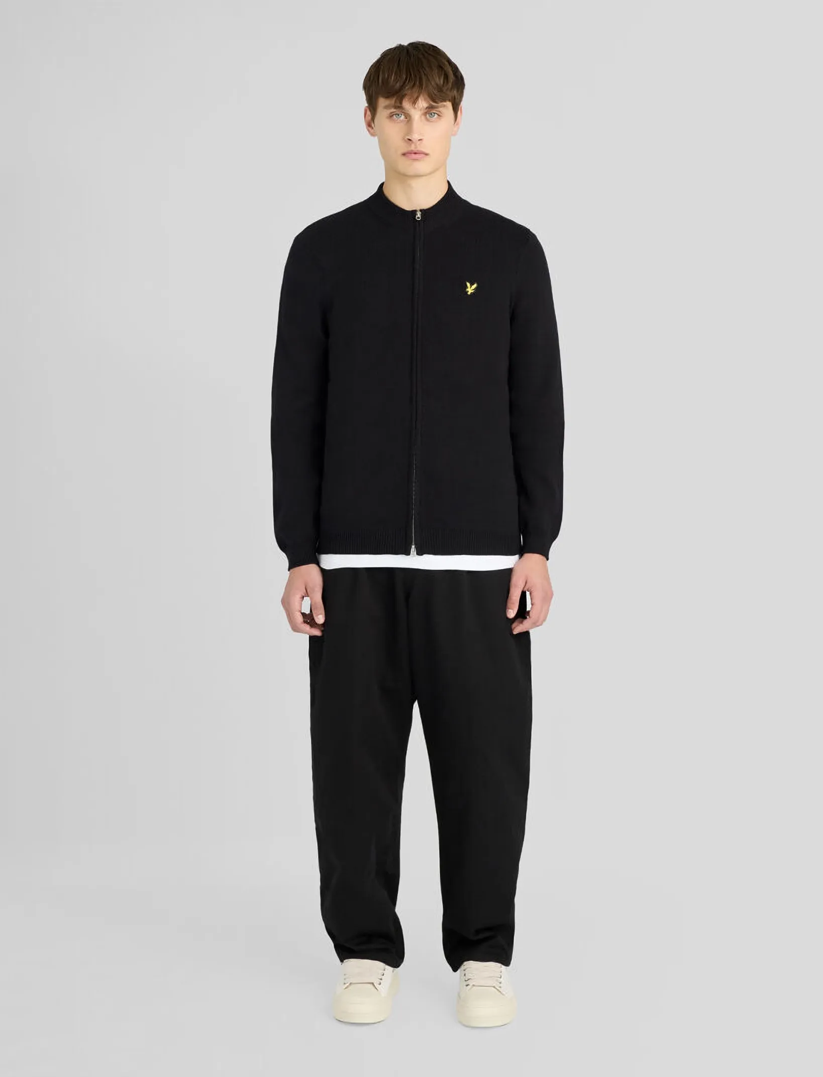 Lyle & Scott Relaxed Cotton Merino Full Zip Jumper stickade tröjor herr – bild 3