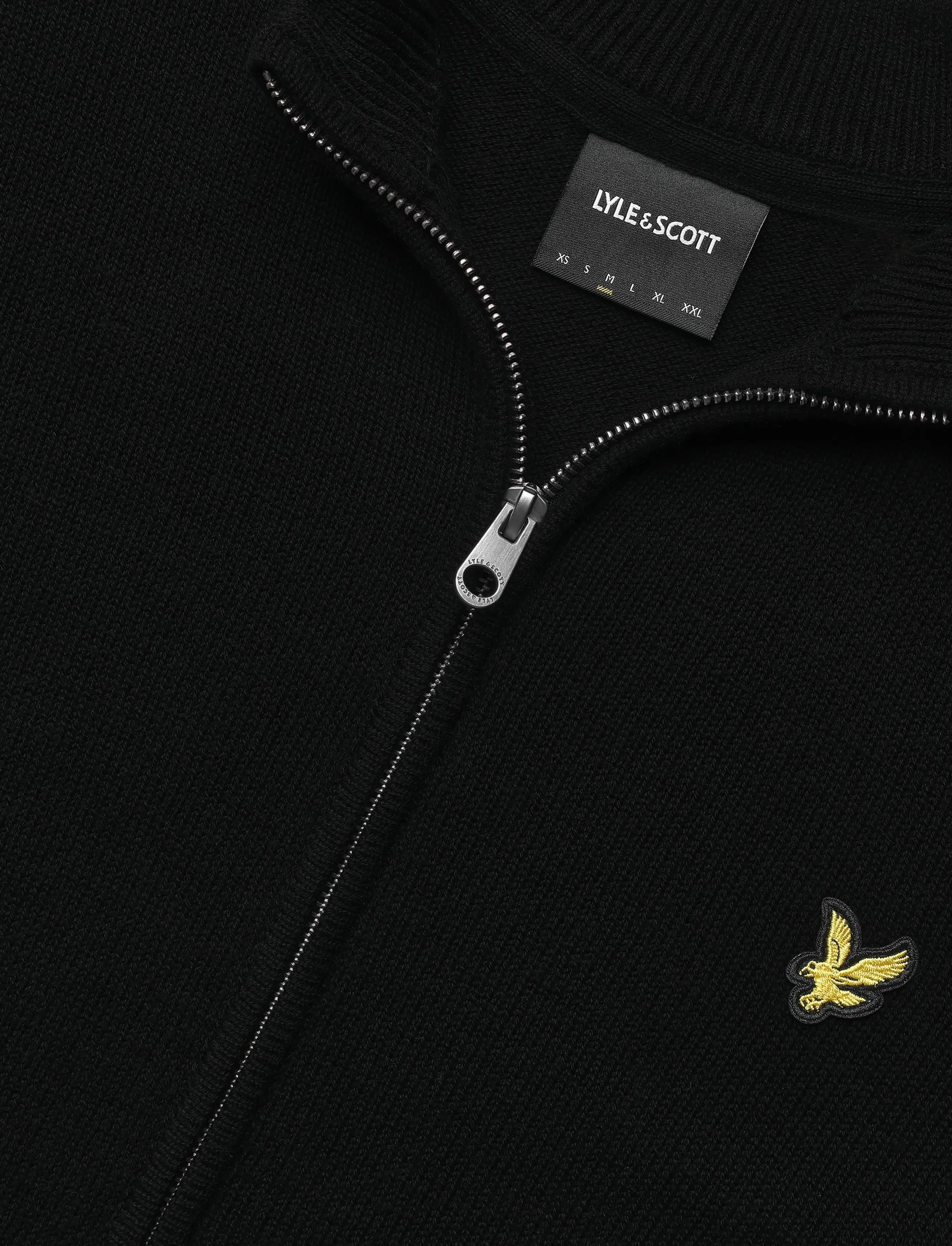 Lyle & Scott - Relaxed Cotton Merino Full Zip Jumper - full zip jumpers - jet black - 2
