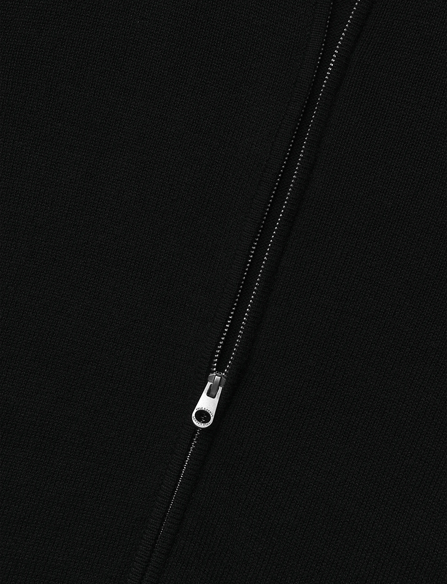 Lyle & Scott - Relaxed Cotton Merino Full Zip Jumper - pullover mit durchgehendem reißverschluss - jet black - 3