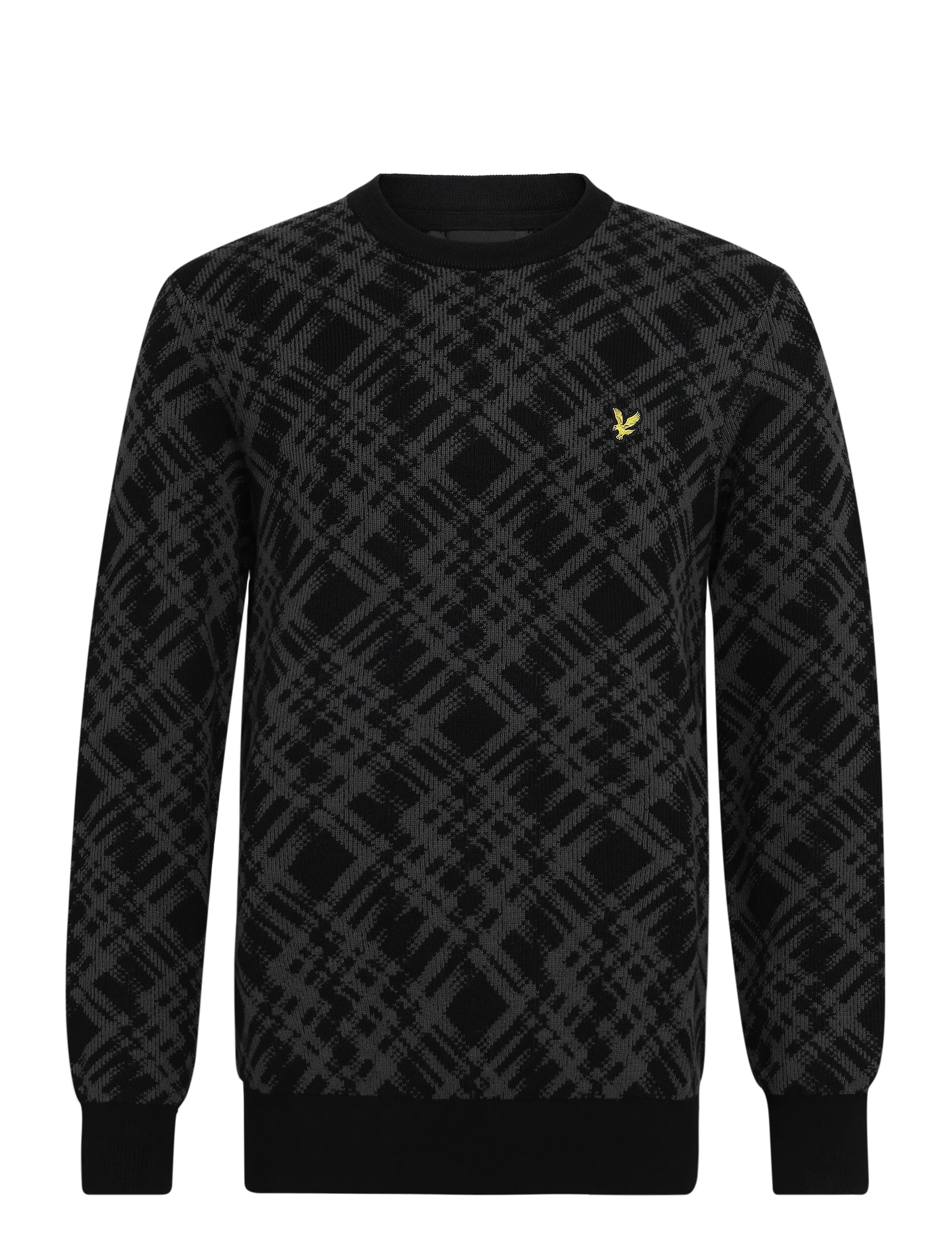 Lyle & Scott Ladder Tartan Crew Neck Jumper - Rundhals - JET BLACK / black