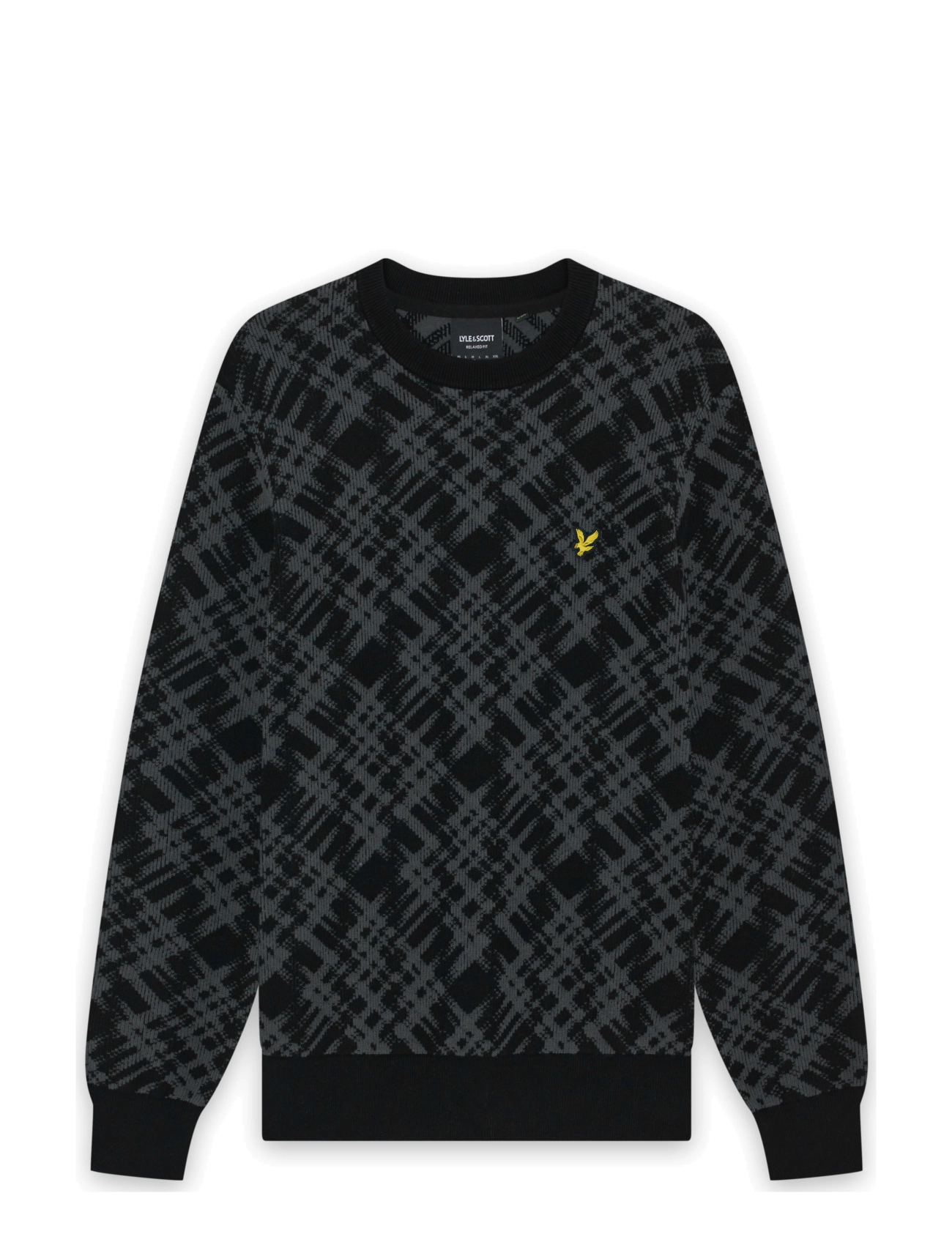 Lyle & Scott Ladder Tartan Crew Neck Jumper - Kleidung - JET BLACK / black