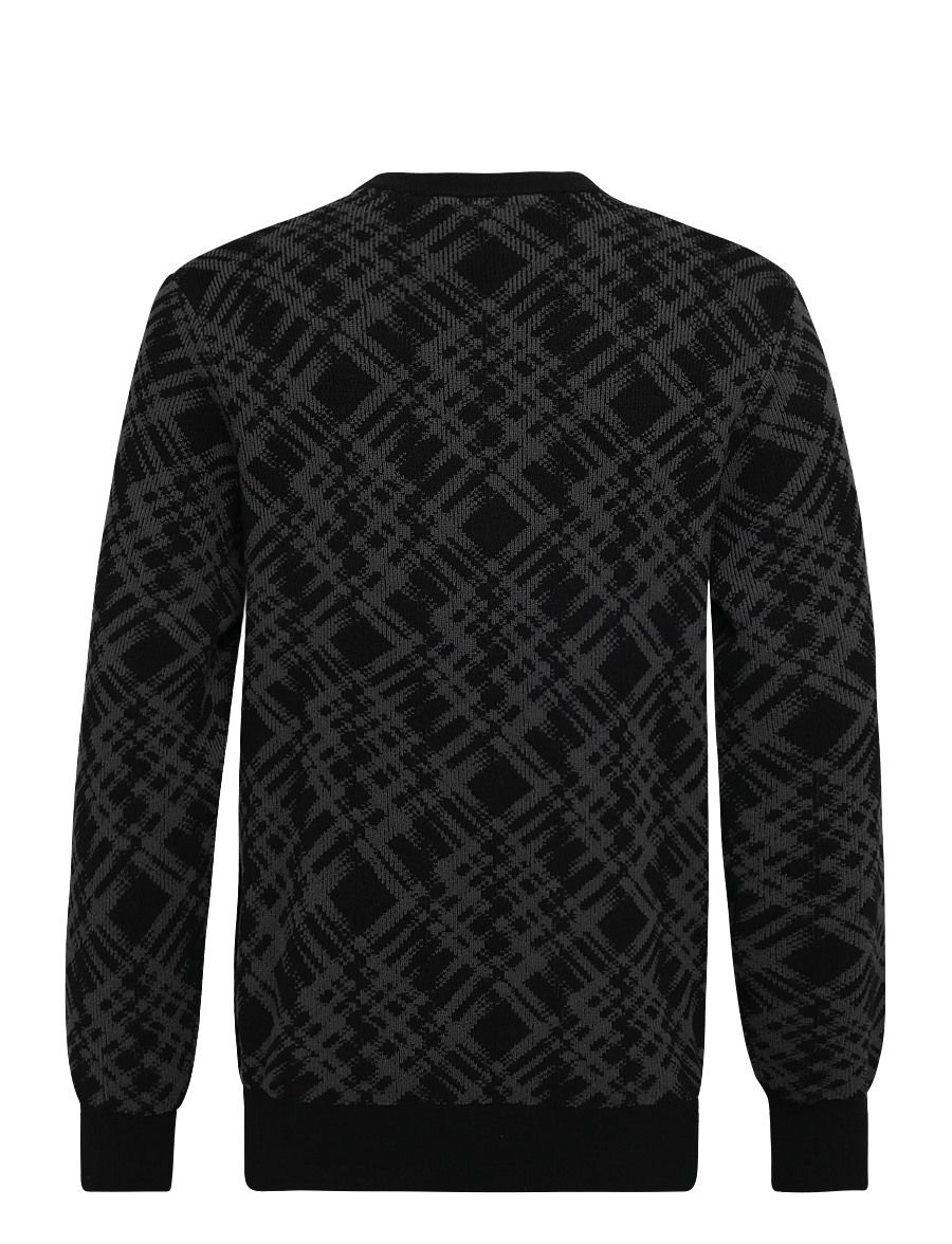 Lyle & Scott - Ladder Tartan Crew Neck Jumper - rundhals - jet black - 1