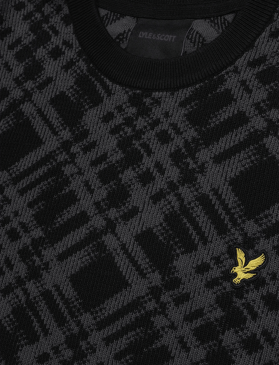 Lyle & Scott - Ladder Tartan Crew Neck Jumper - rundhals - jet black - 2