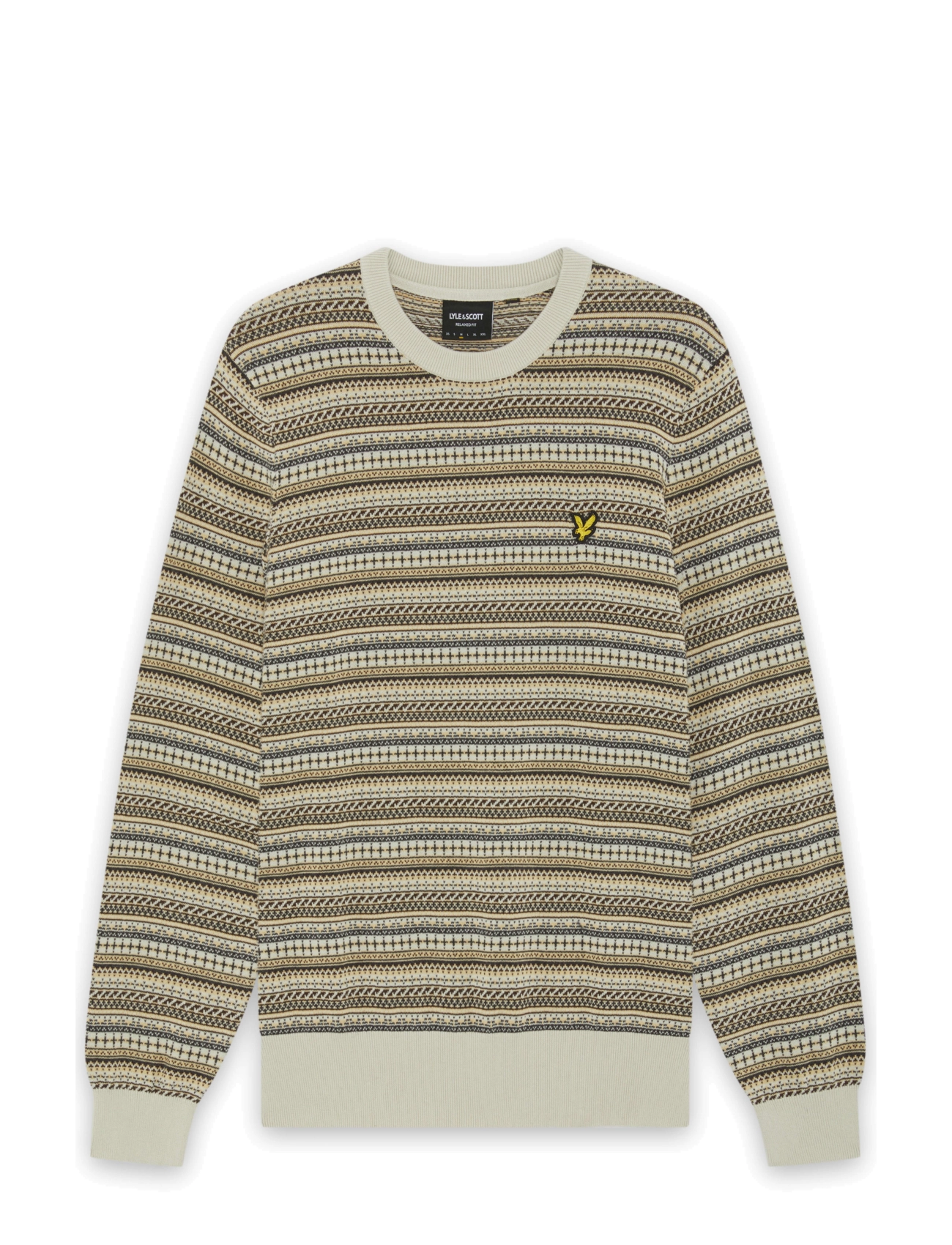 Lyle & Scott Fairisle Crew Neck Jumper - Kleidung - COVE / cream