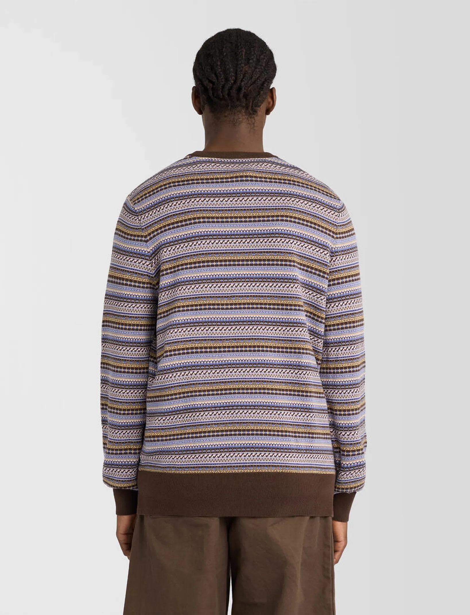 Lyle & Scott - Fairisle Crew Neck Jumper - okrągły dekolt - cove - 3