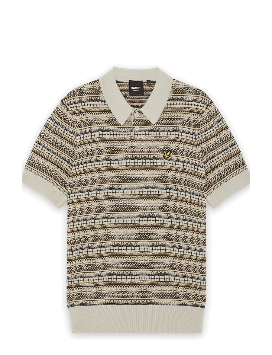 Lyle & Scott - Fairisle Short Sleeve Polo - cove - 0