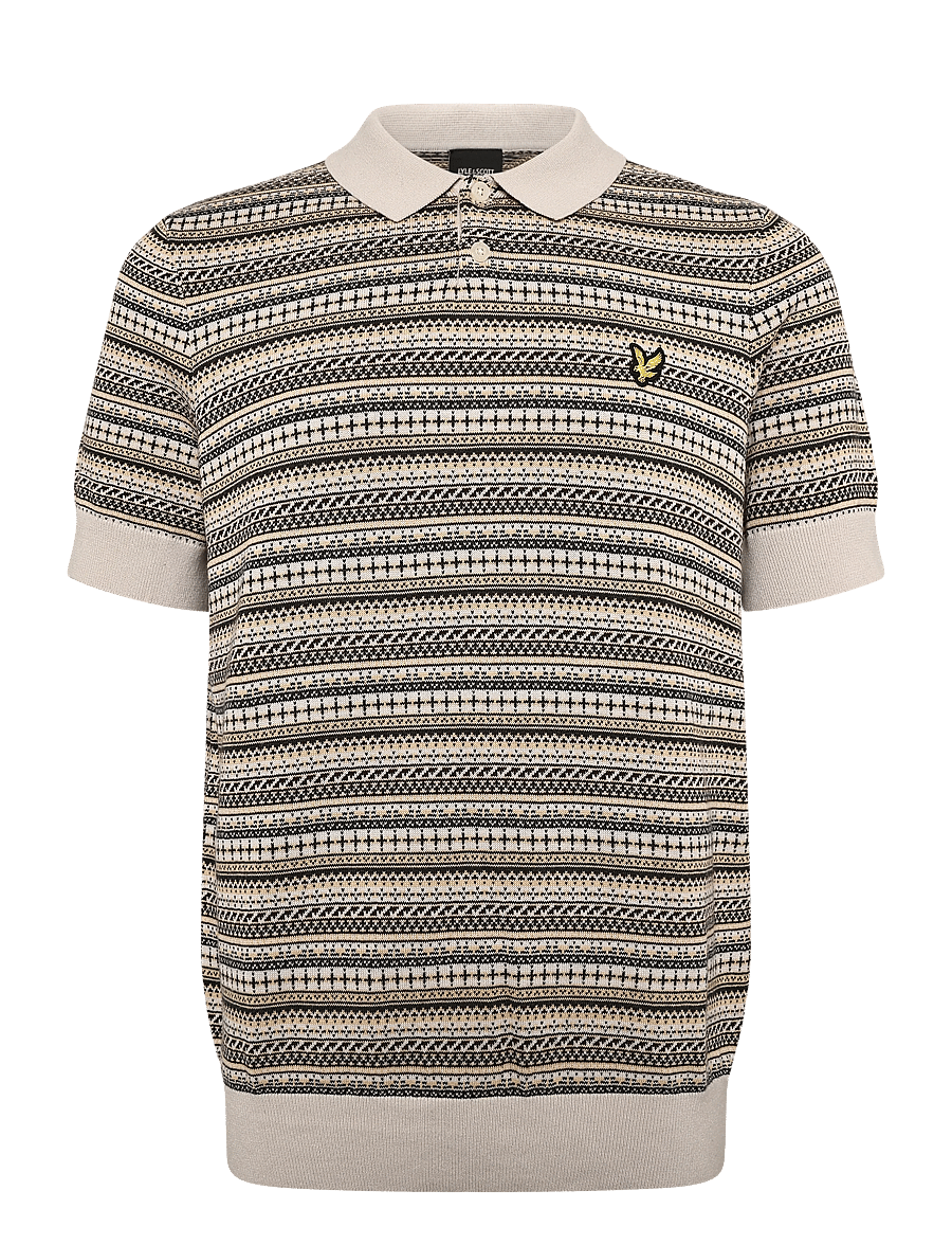 Lyle & Scott - Fairisle Short Sleeve Polo - stickade pikéer - cove - 0