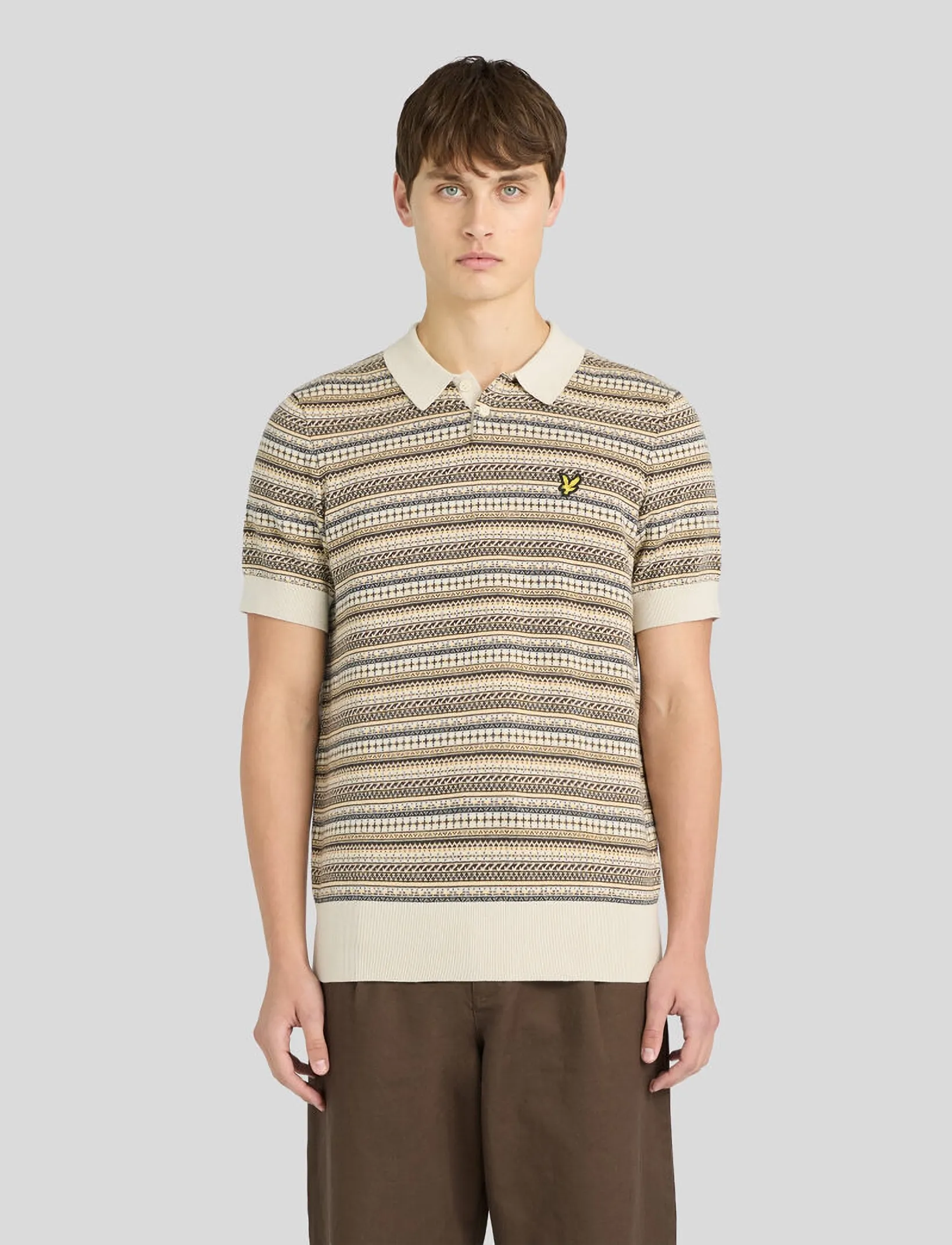 Fairisle Short Sleeve Polo