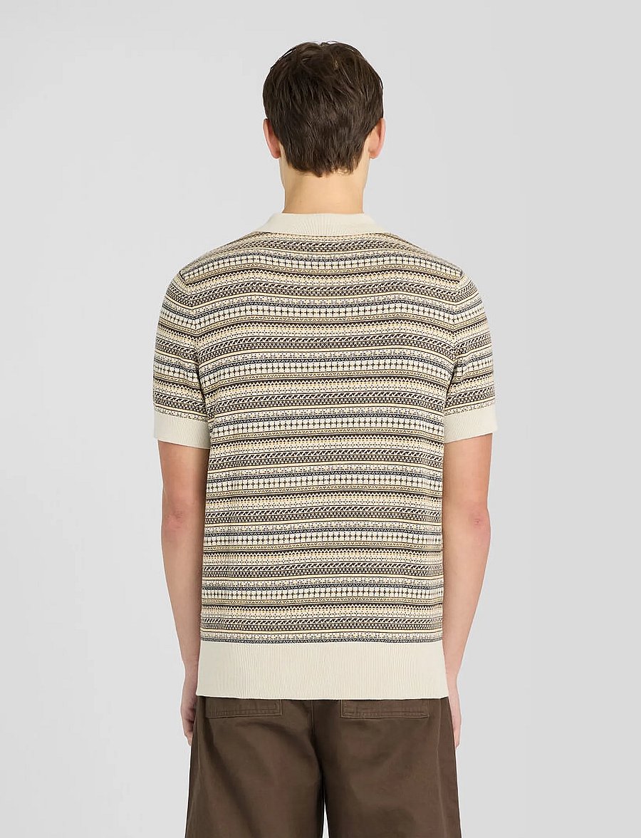 Lyle & Scott - Fairisle Short Sleeve Polo - knitted polos - cove - 3