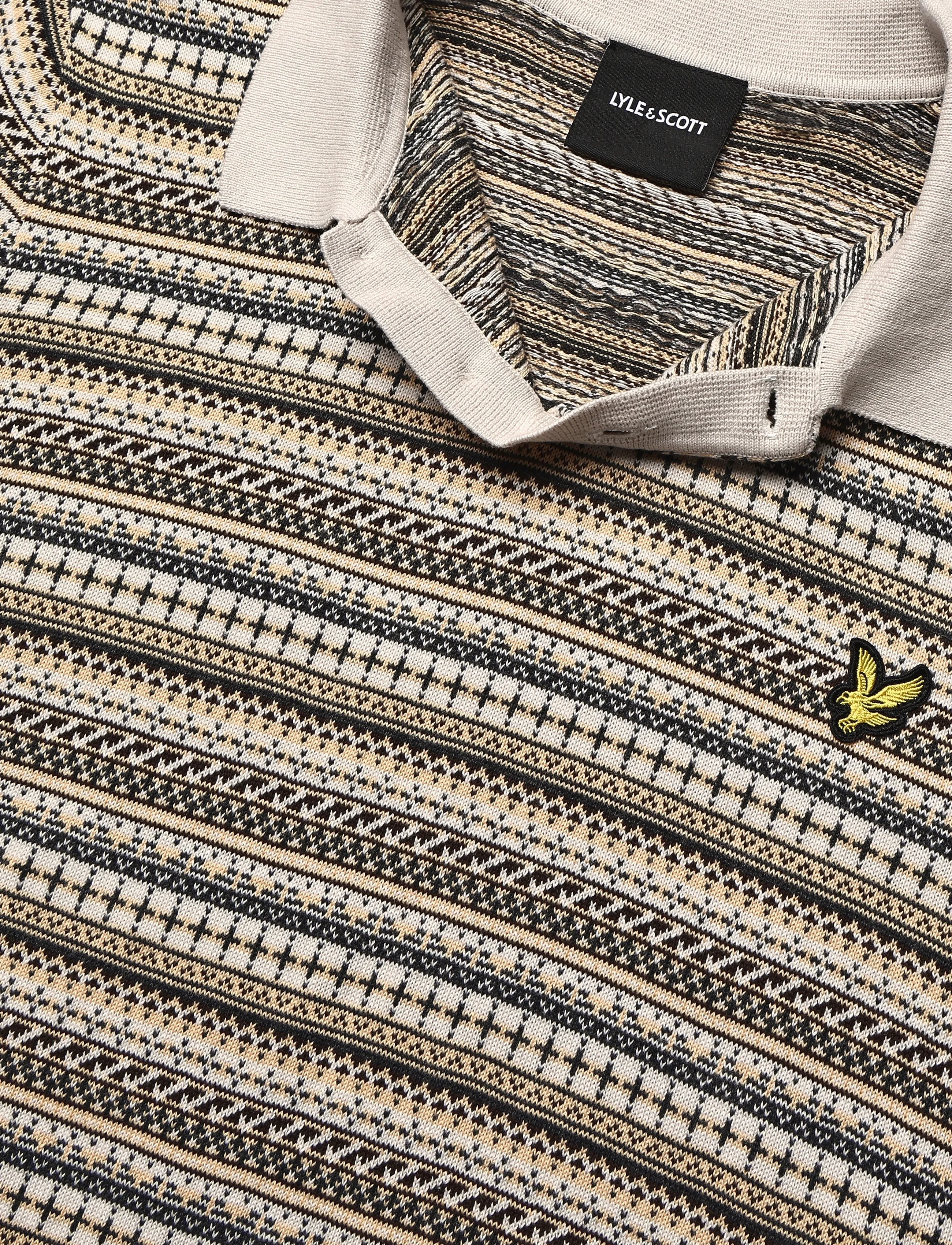 Lyle & Scott - Fairisle Short Sleeve Polo - stickade pikéer - cove - 2