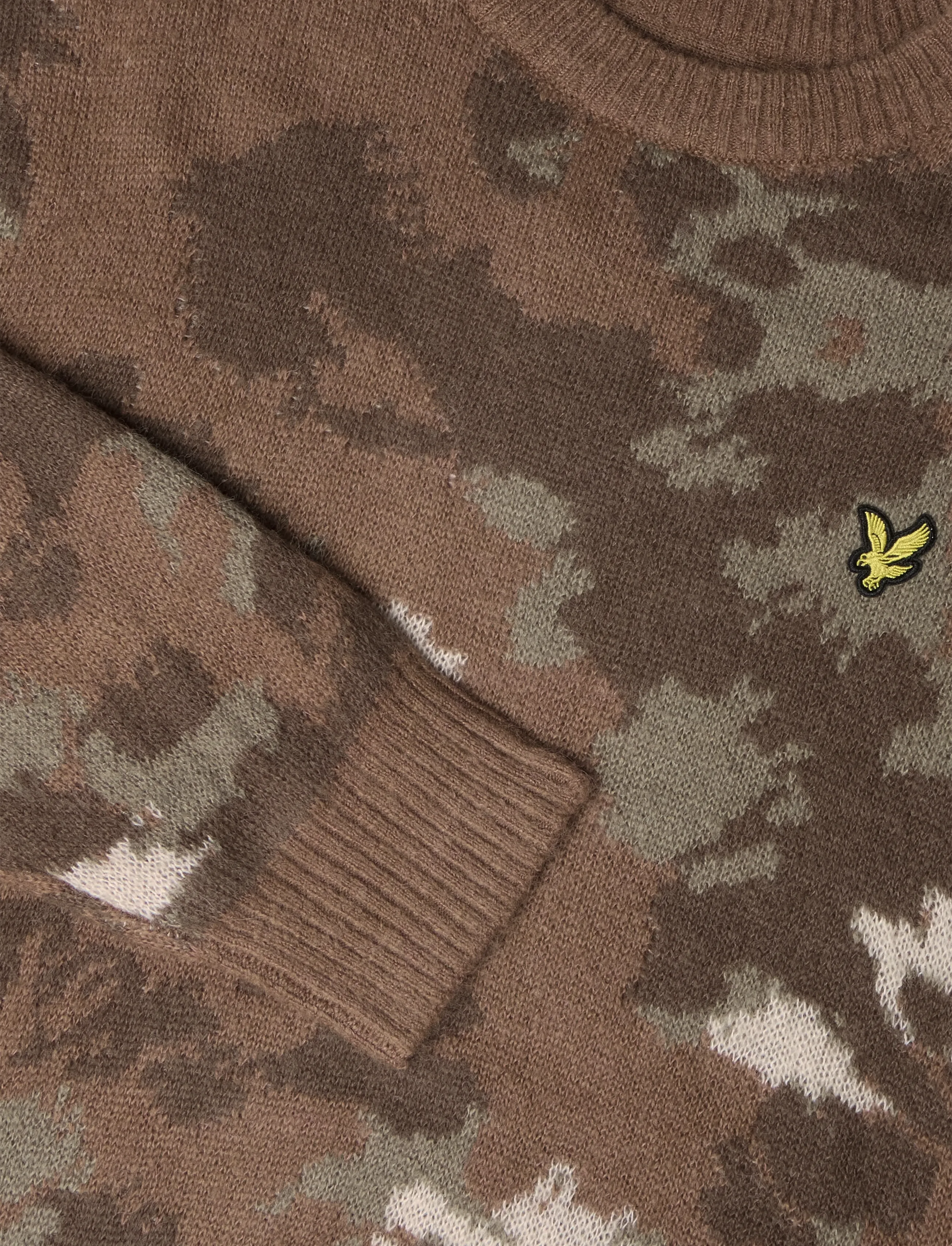 Lyle & Scott - Animal Print Jacquard Jumper - efterårstøj - mulled chestnut - 2