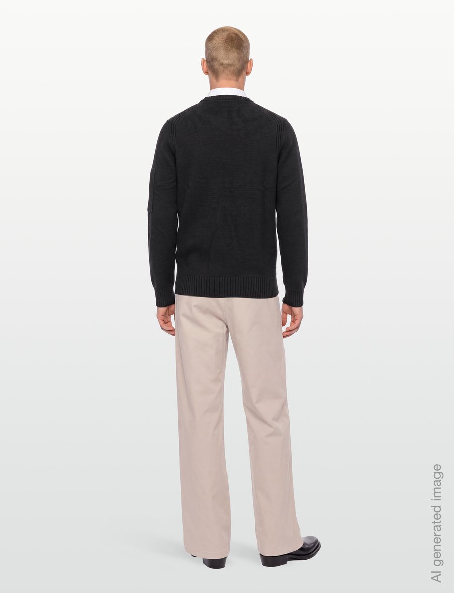 Lyle & Scott - Rib Insert Crew Neck Jumper - round necks - jet black - 4