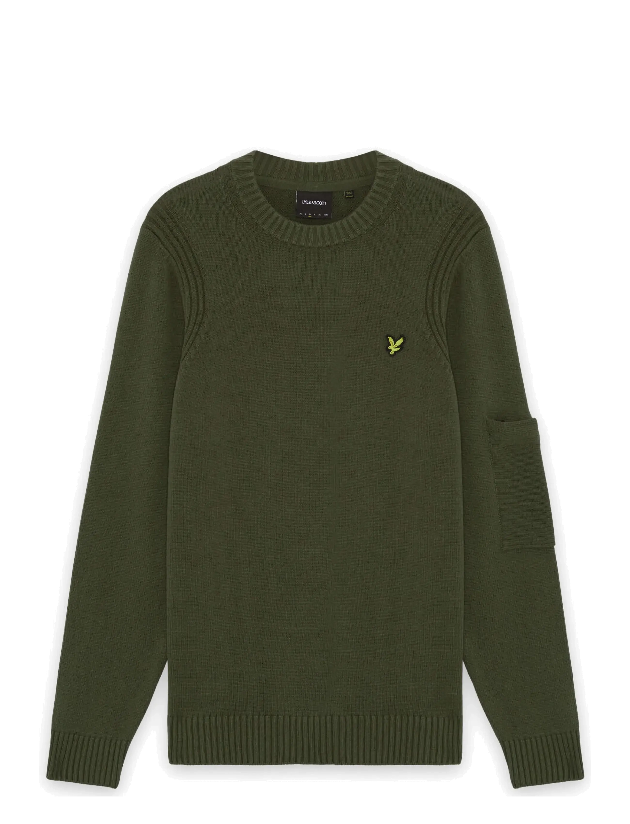 Lyle & Scott Rib Insert Crew Neck Jumper - Rundhals - TRUE OLIVE / khaki/green