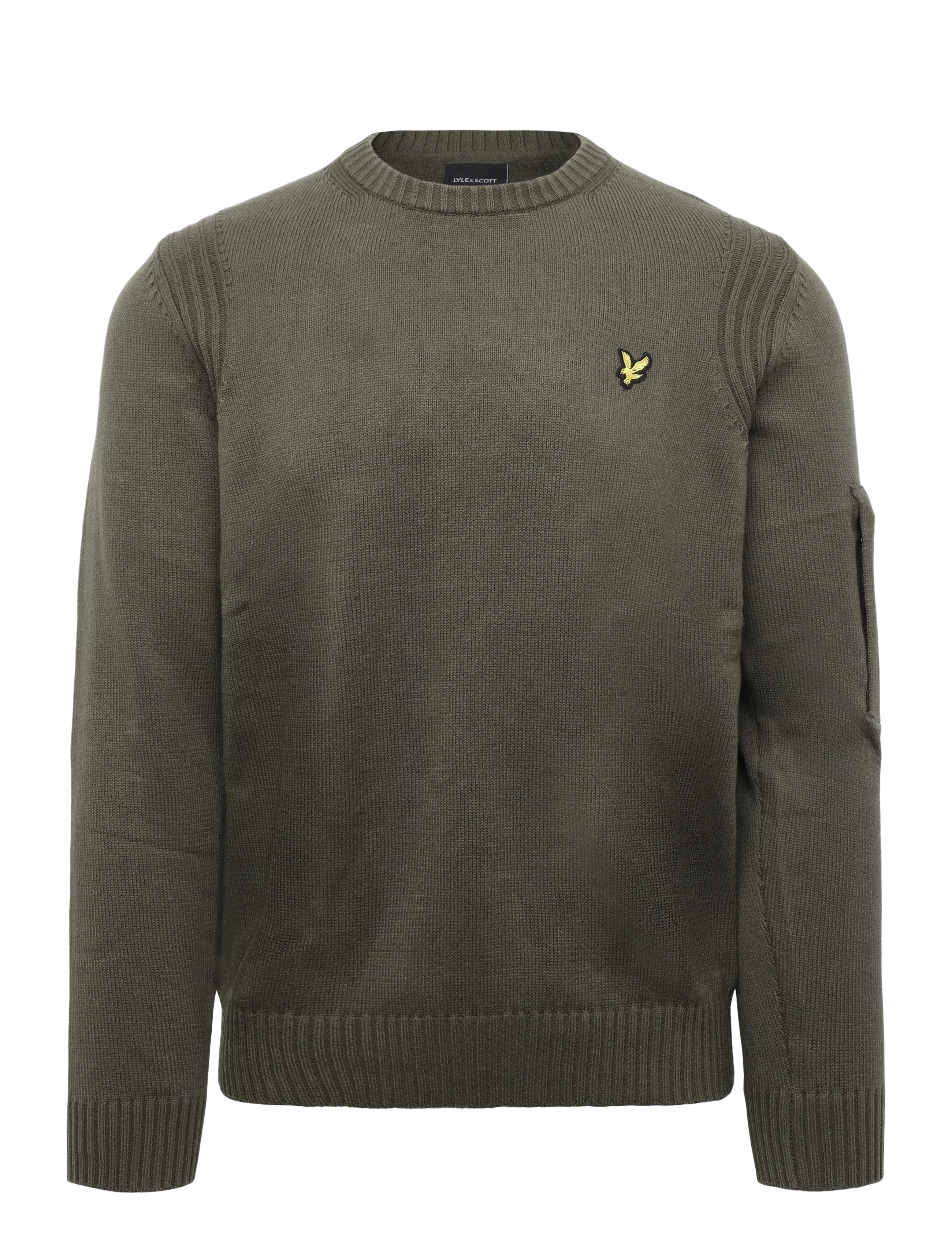 Lyle & Scott Rib Insert Crew Neck Jumper - Rundhalsad - TRUE OLIVE / khaki/green