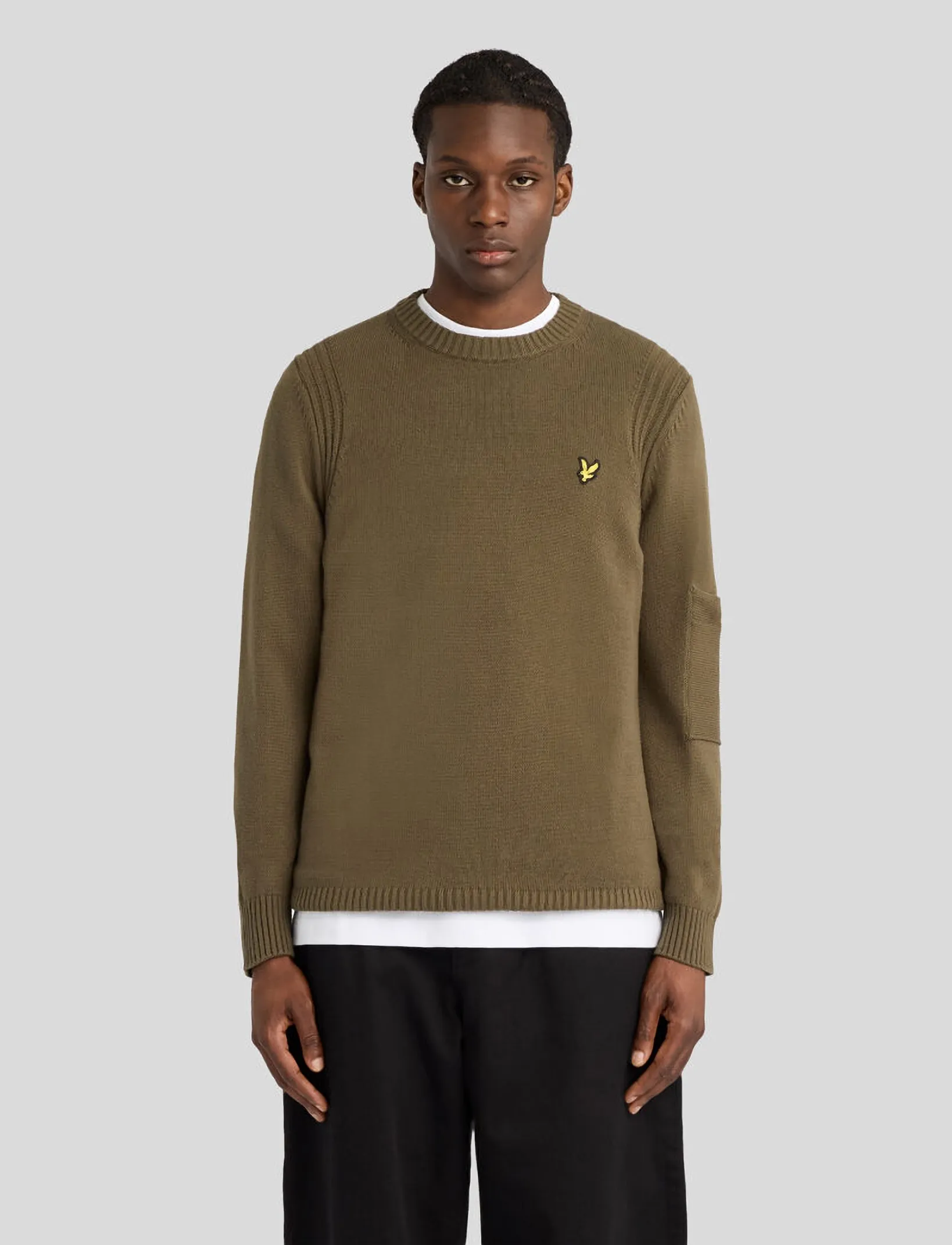 Lyle & Scott - Rib Insert Crew Neck Jumper - rundhals - true olive - 0