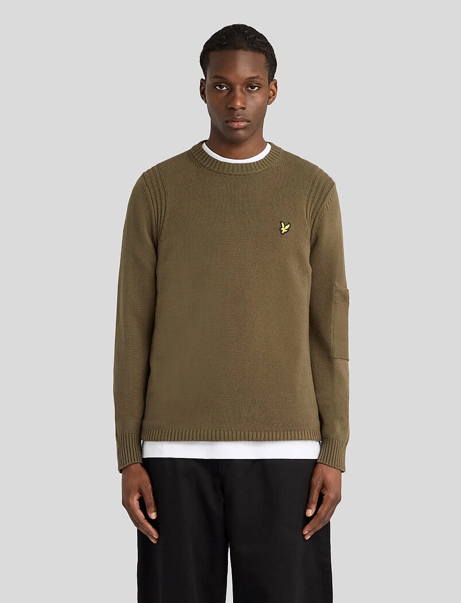 Lyle & Scott - Rib Insert Crew Neck Jumper - rundhals - true olive - 0