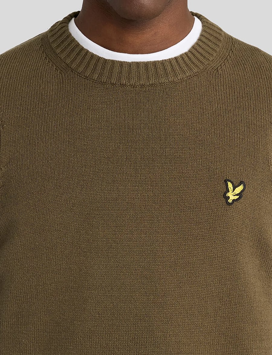 Lyle & Scott - Rib Insert Crew Neck Jumper - rundhals - true olive - 4