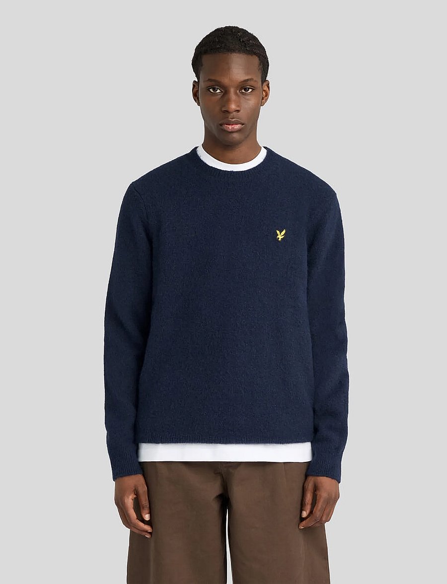 Lyle & Scott - Brushed Crew Neck Jumper - rund hals - dark navy - 0