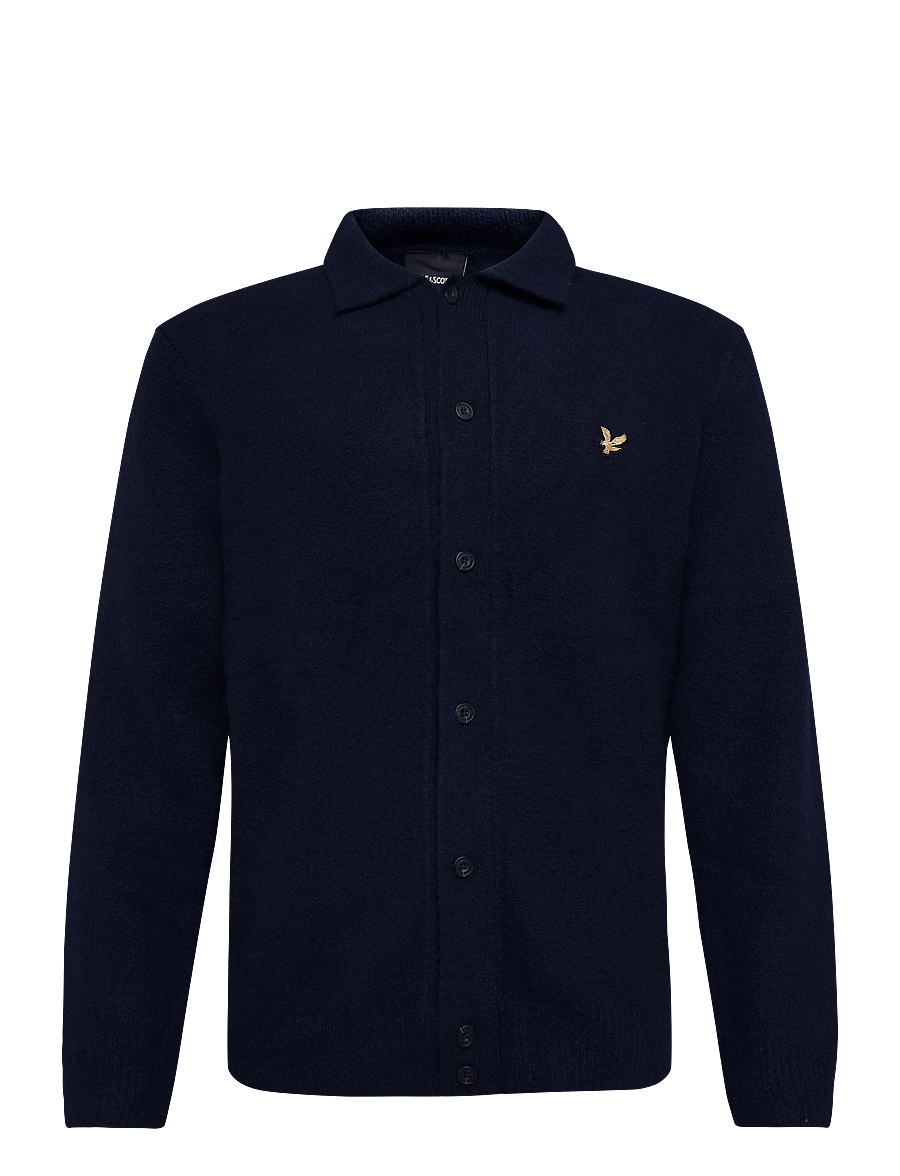 Lyle & Scott - Brushed Knitted Shirt - kardiganid - dark navy - 0