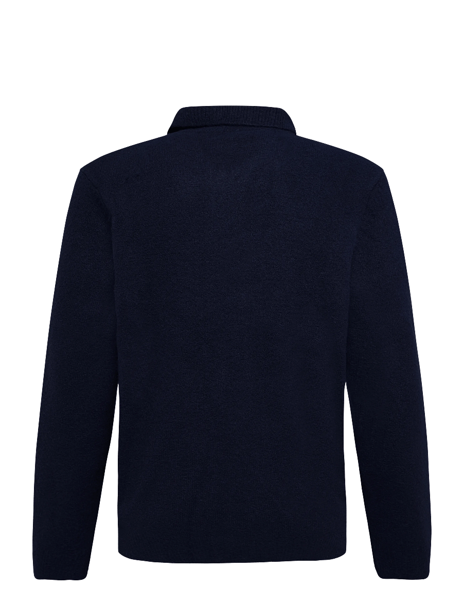 Lyle & Scott - Brushed Knitted Shirt - kardiganid - dark navy - 1