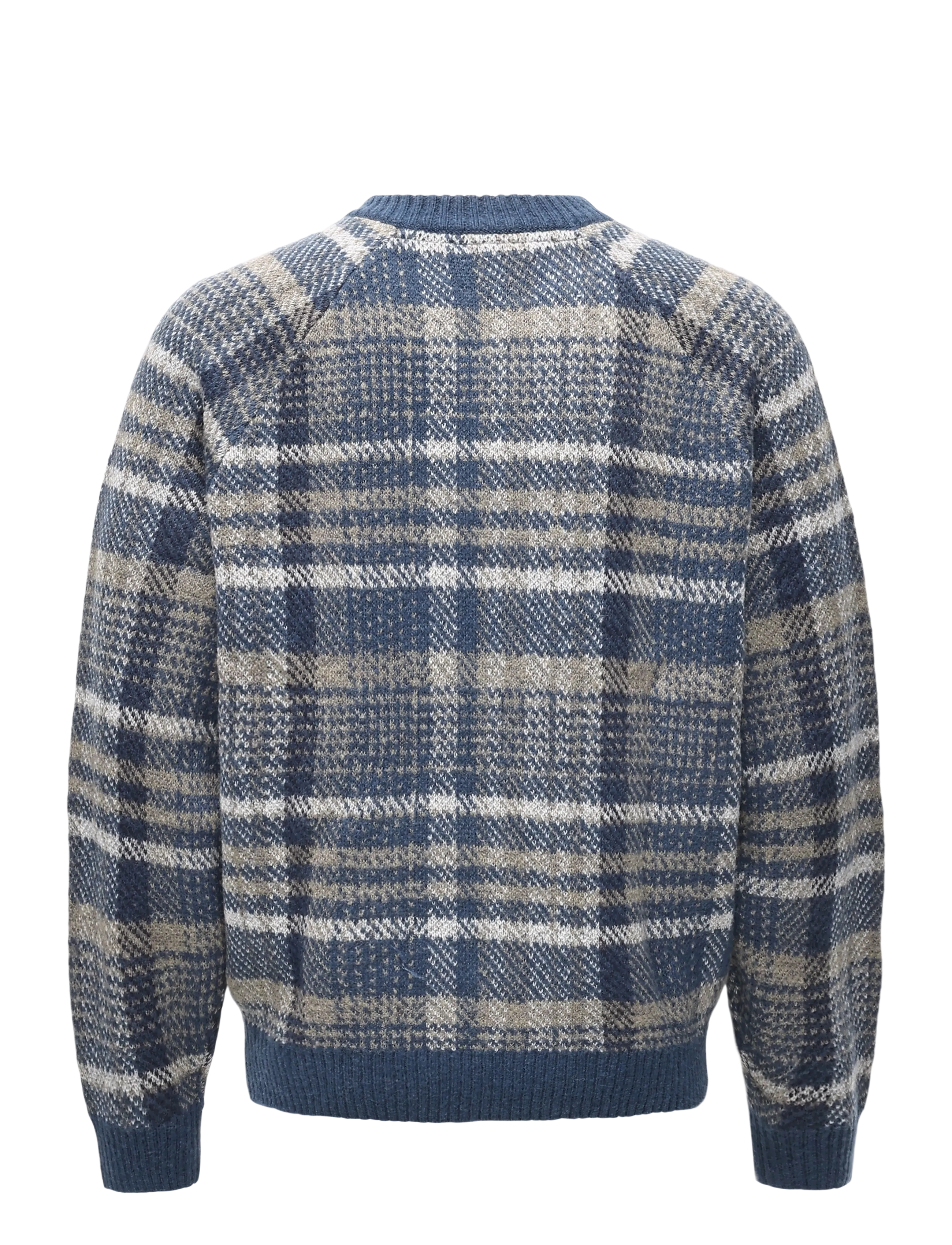 Lyle & Scott - Offset Check V Neck Jumper - v-hals - aegean blue - 1