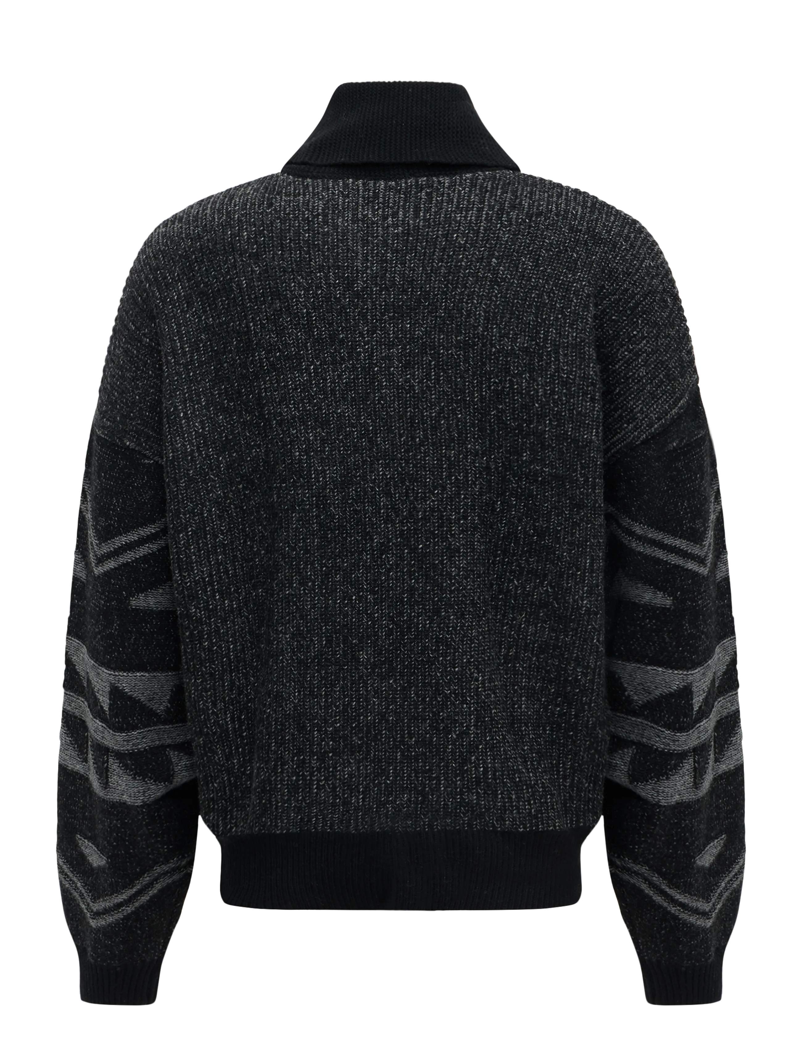 Lyle & Scott - Jacquard Full Zip Cardigan - odzież - jet black - 1