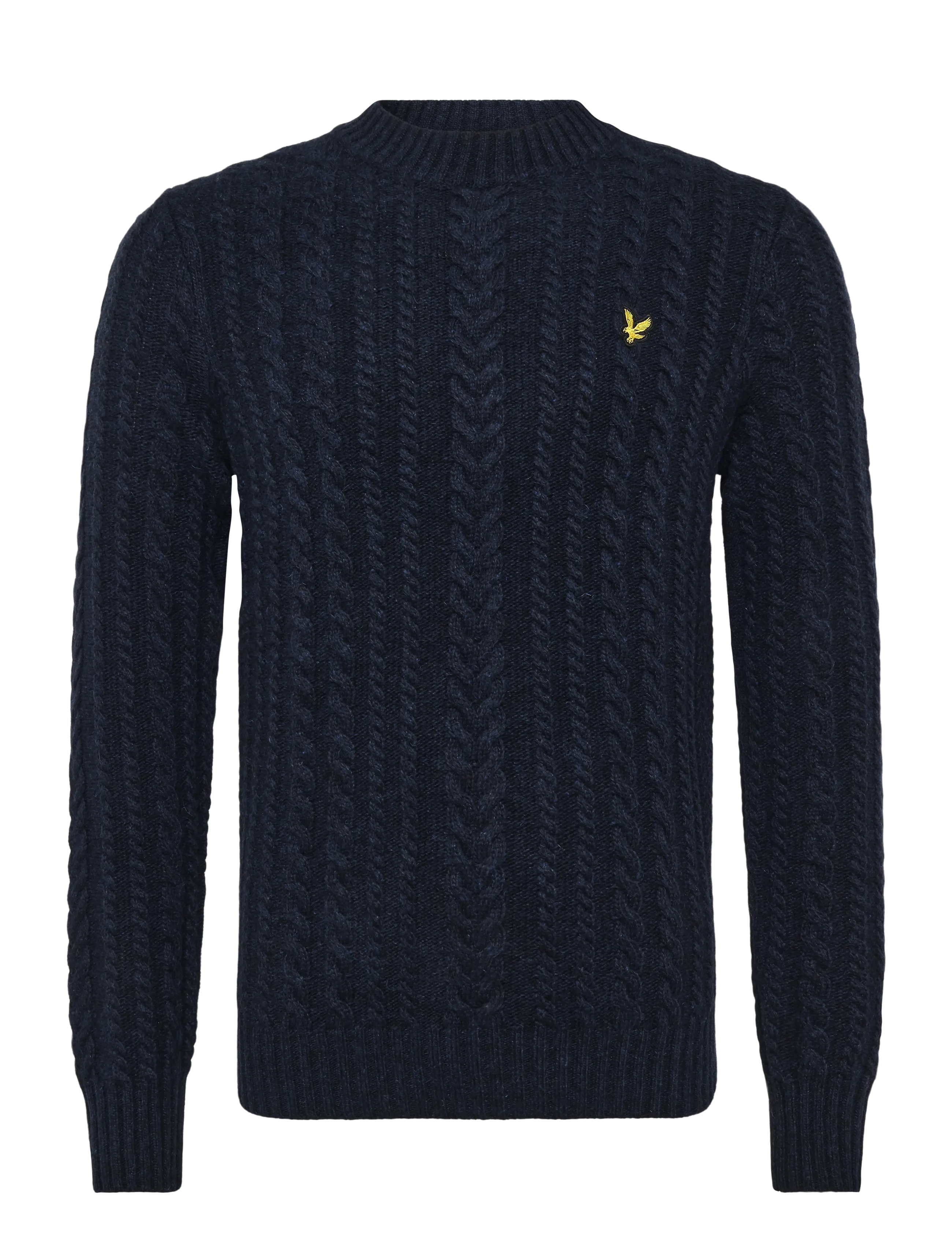 Lyle & Scott Cable Knit Crew Neck Jumper - Ümara kaelusega - DARK NAVY MARL / navy