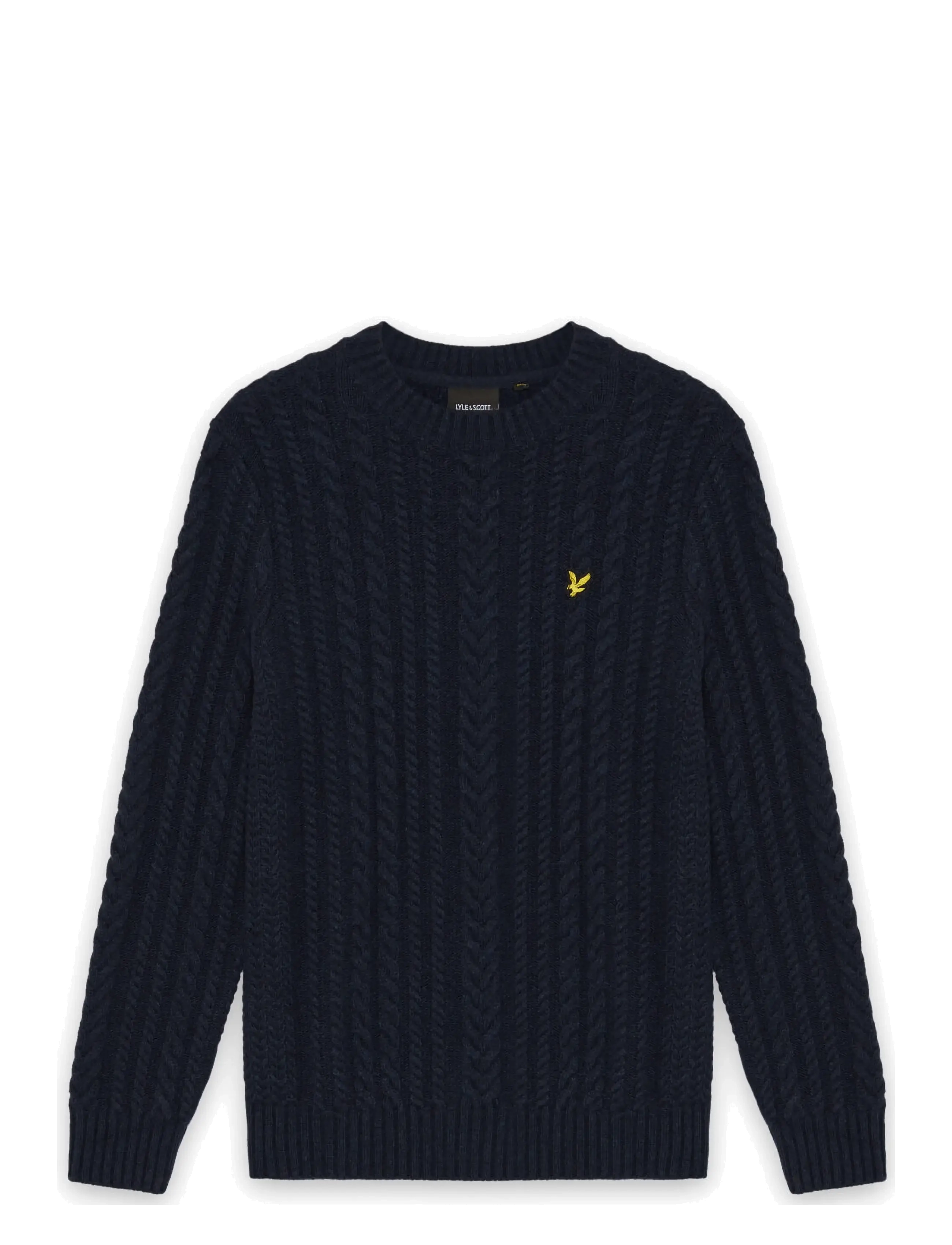 Lyle & Scott Cable Knit Crew Neck Jumper - Rund hals - DARK NAVY MARL / navy