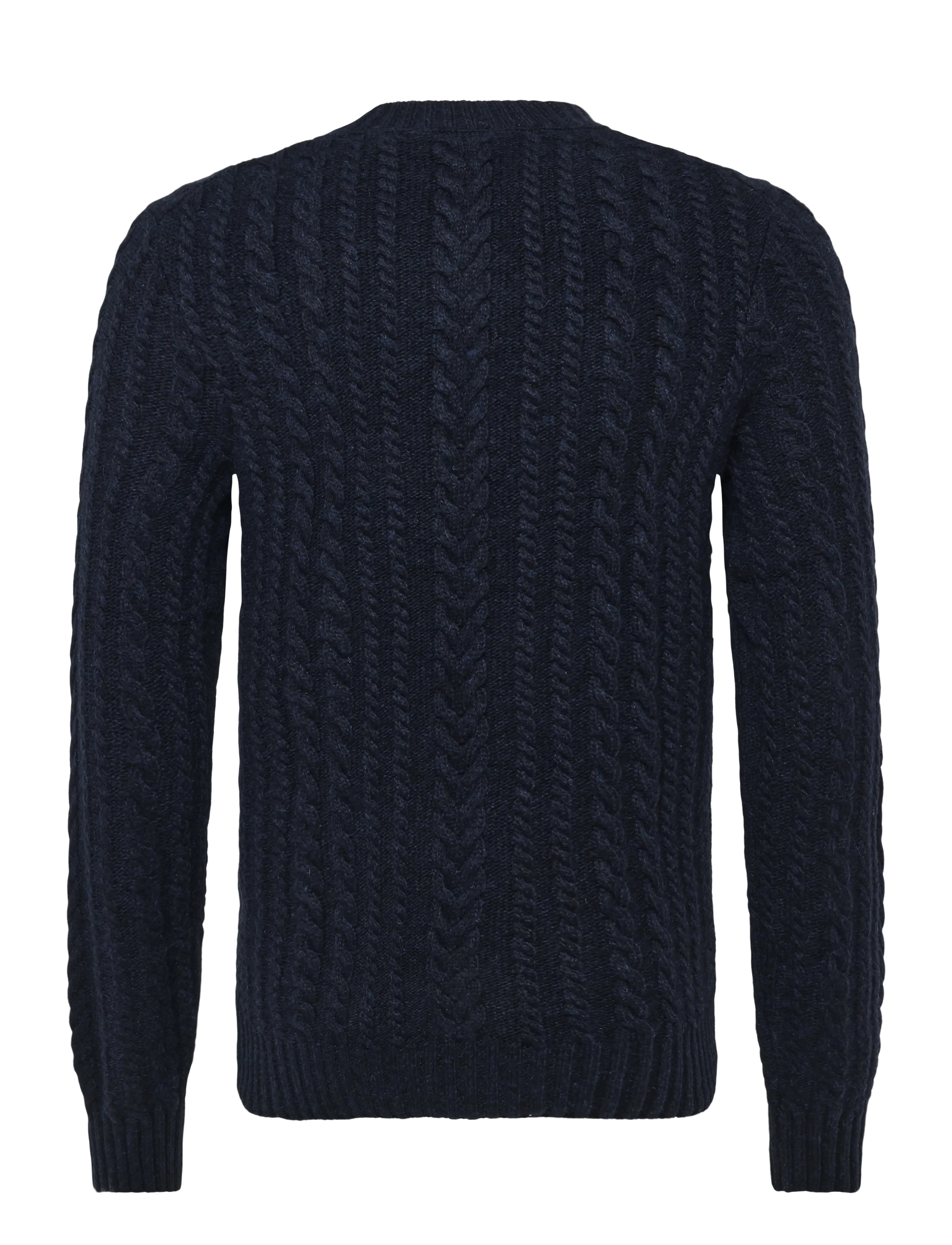 Lyle & Scott - Cable Knit Crew Neck Jumper - round necks - dark navy marl - 2