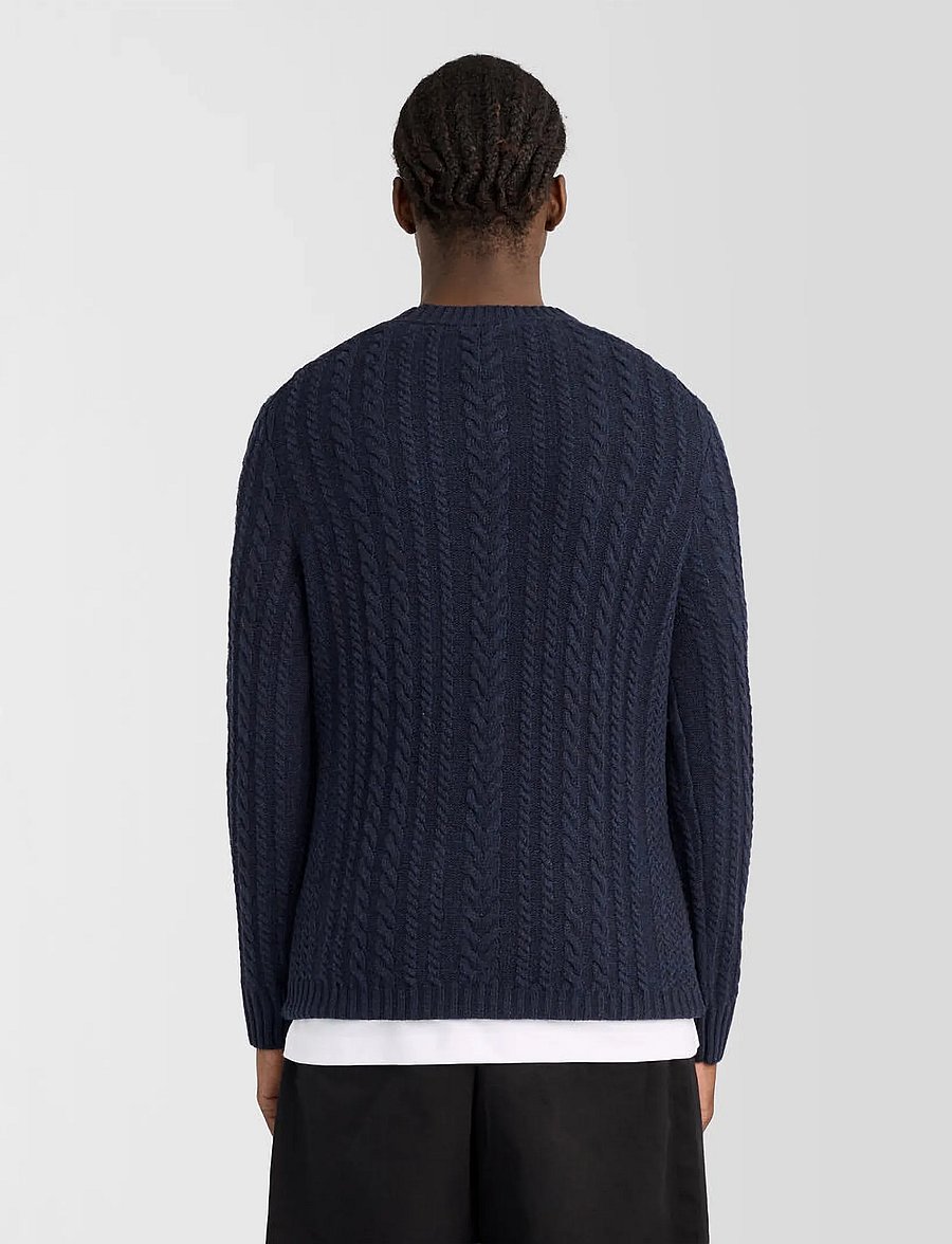 Lyle & Scott - Cable Knit Crew Neck Jumper - rund hals - dark navy marl - 2